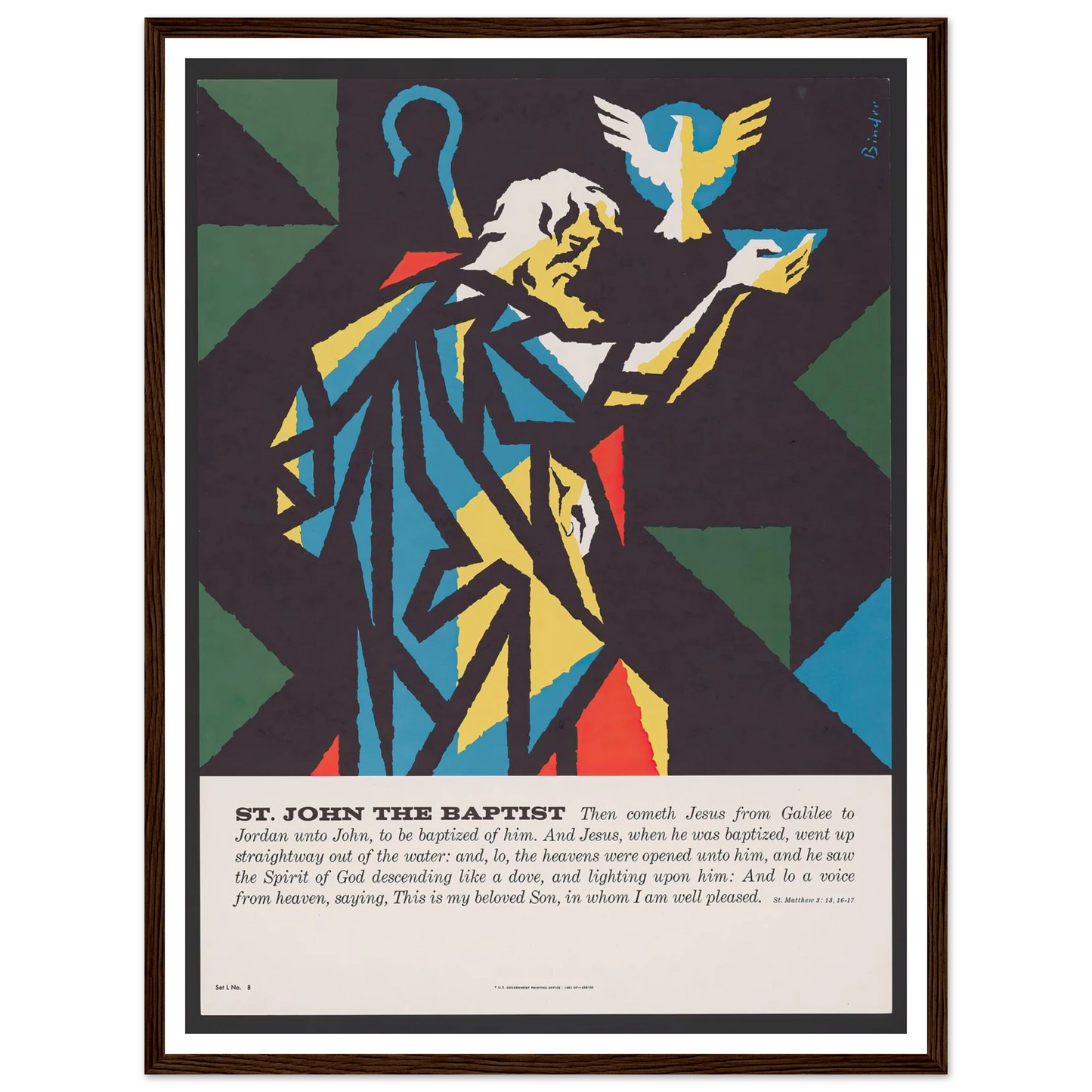 St. John The Baptist (1962) Art Print | Joseph Binder - Framed Poster - 30x40 cm / 12x16″ - Black frame