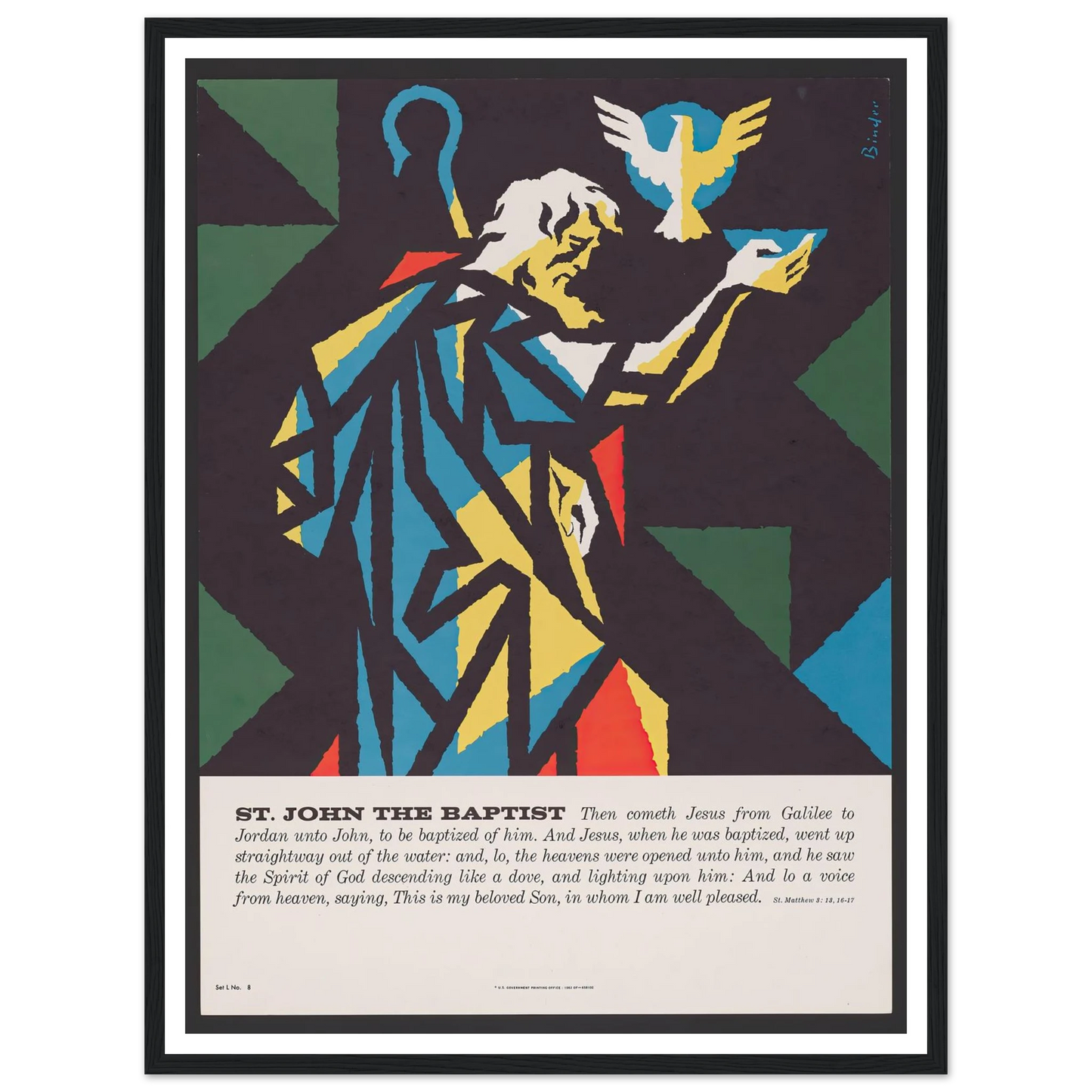 St. John The Baptist (1962) Art Print | Joseph Binder - Framed Poster - 30x40 cm / 12x16″ - Black frame
