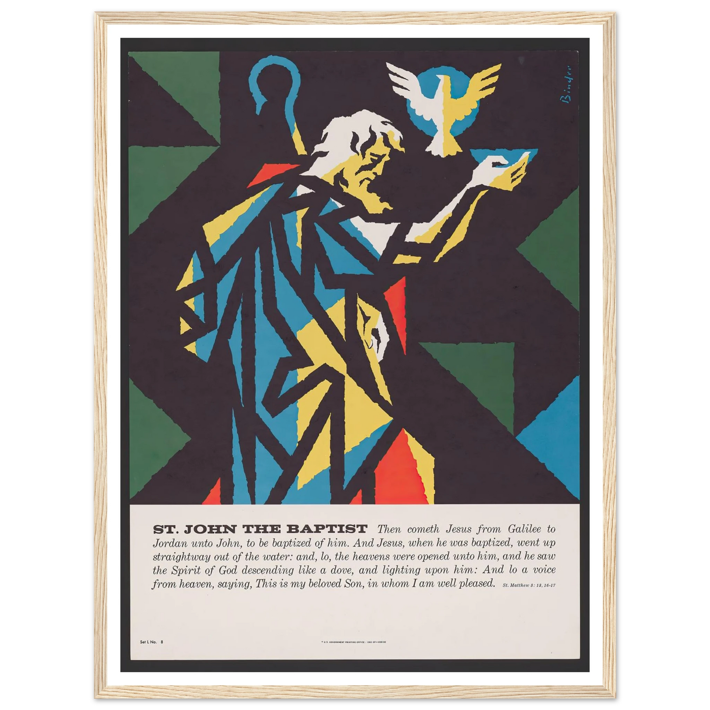 St. John The Baptist (1962) Art Print | Joseph Binder - Framed Poster - 30x40 cm / 12x16″ - Black frame
