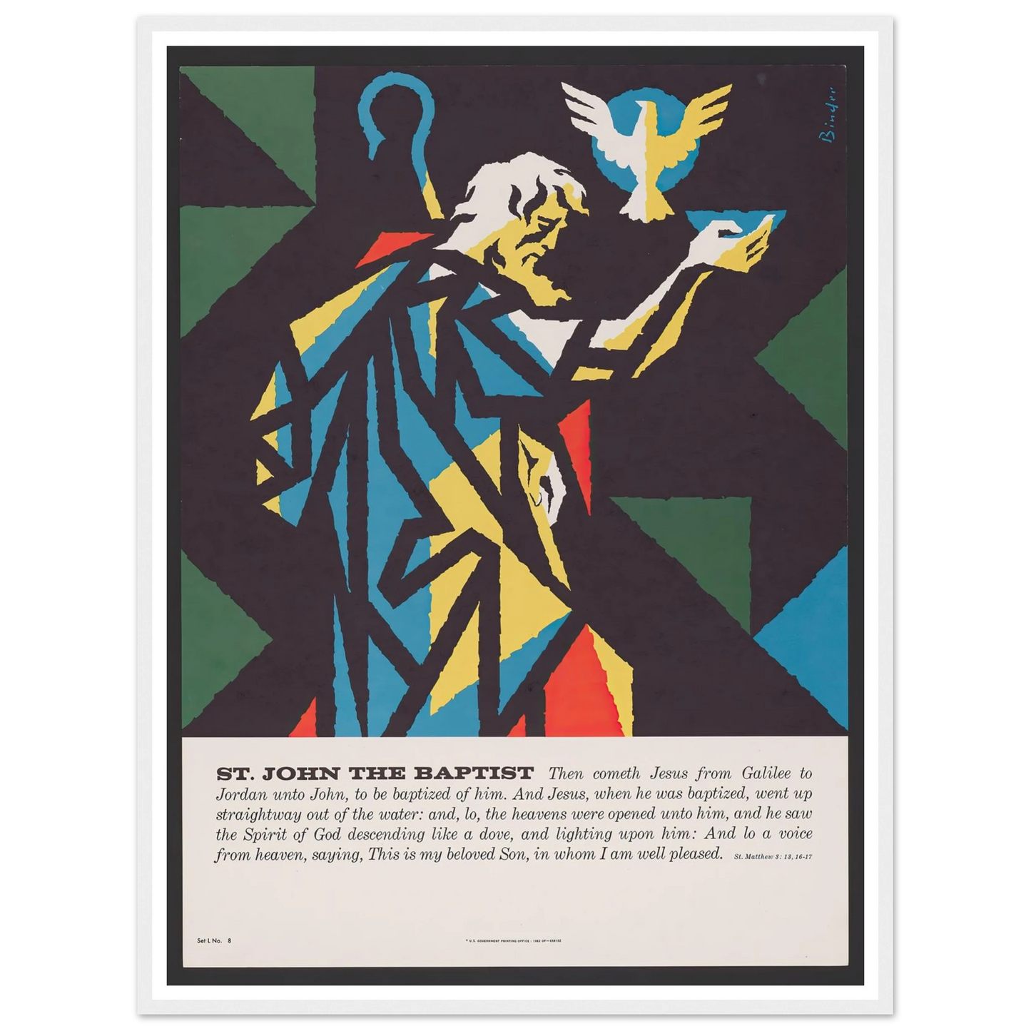 St. John The Baptist (1962) Art Print | Joseph Binder - Framed Poster - 30x40 cm / 12x16″ - Black frame