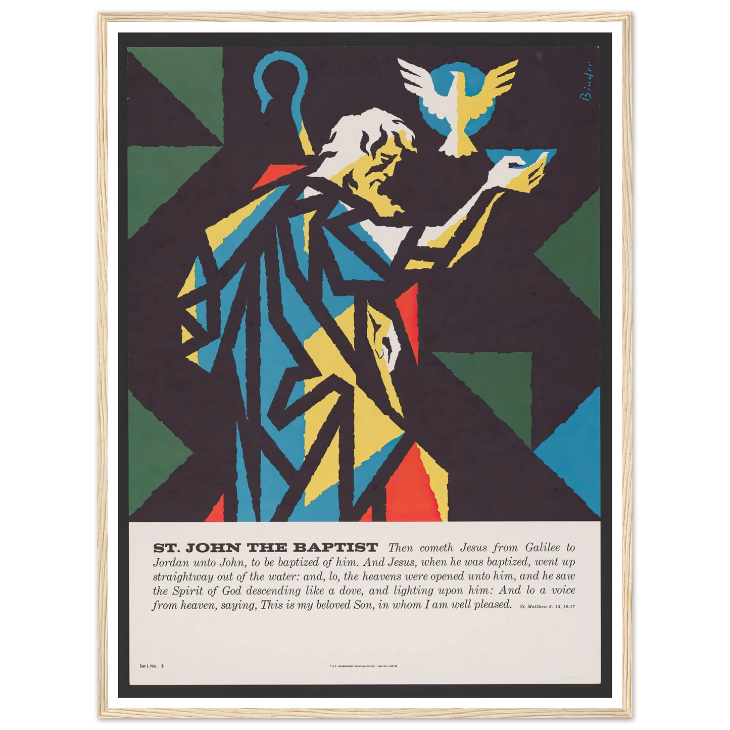 St. John The Baptist (1962) Art Print | Joseph Binder - Framed Poster - 30x40 cm / 12x16″ - Black frame