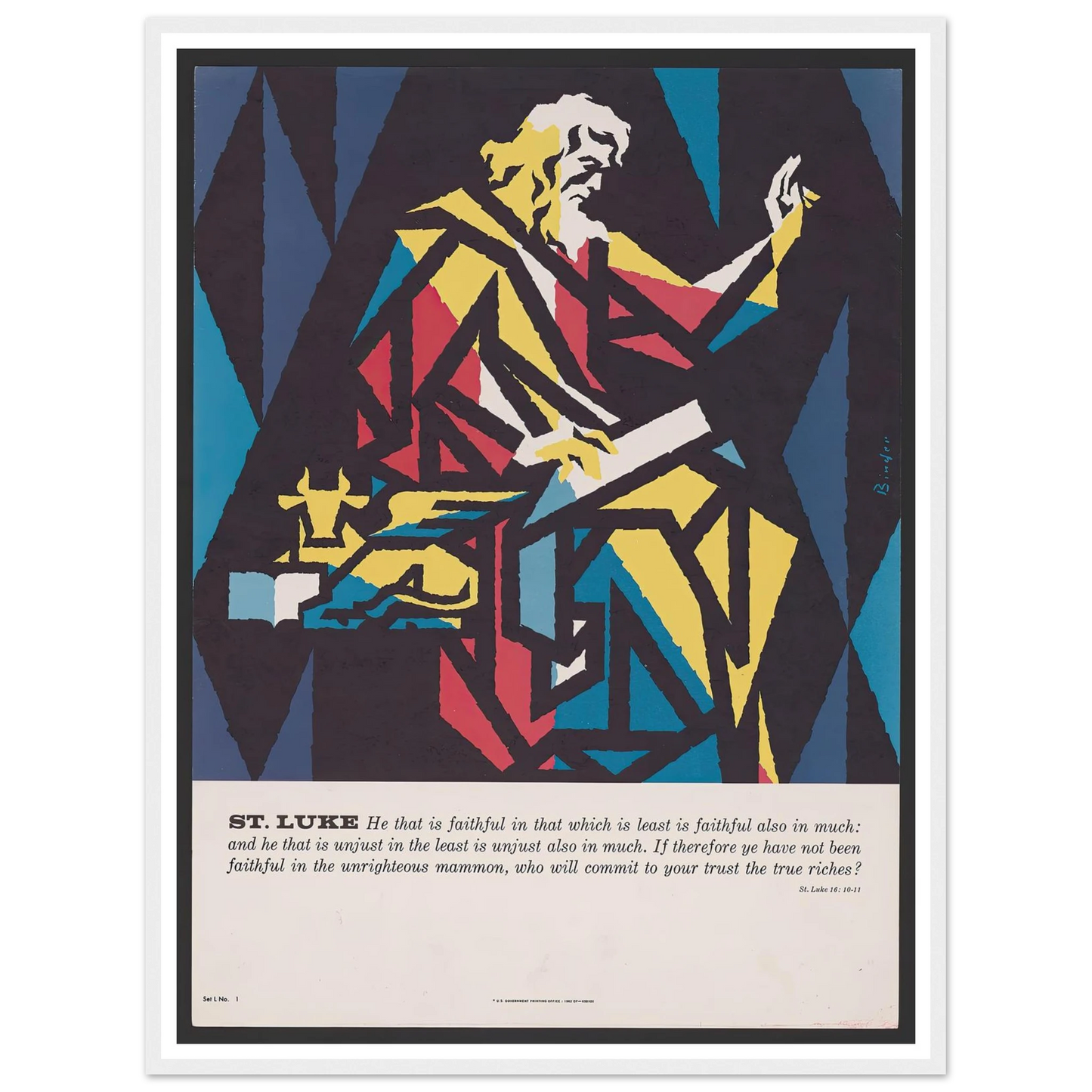 St. Luke (1962) Art Print | Joseph Binder - Framed Poster - 30x40 cm / 12x16″ - Black frame
