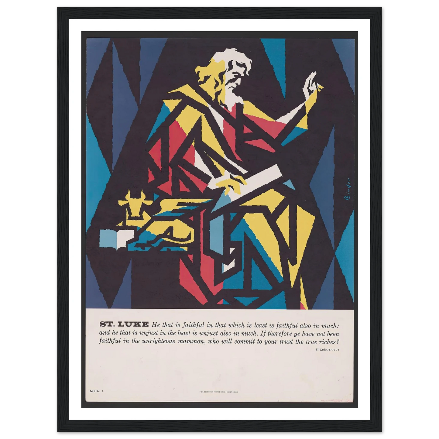 St. Luke (1962) Art Print | Joseph Binder - Framed Poster - 30x40 cm / 12x16″ - Black frame