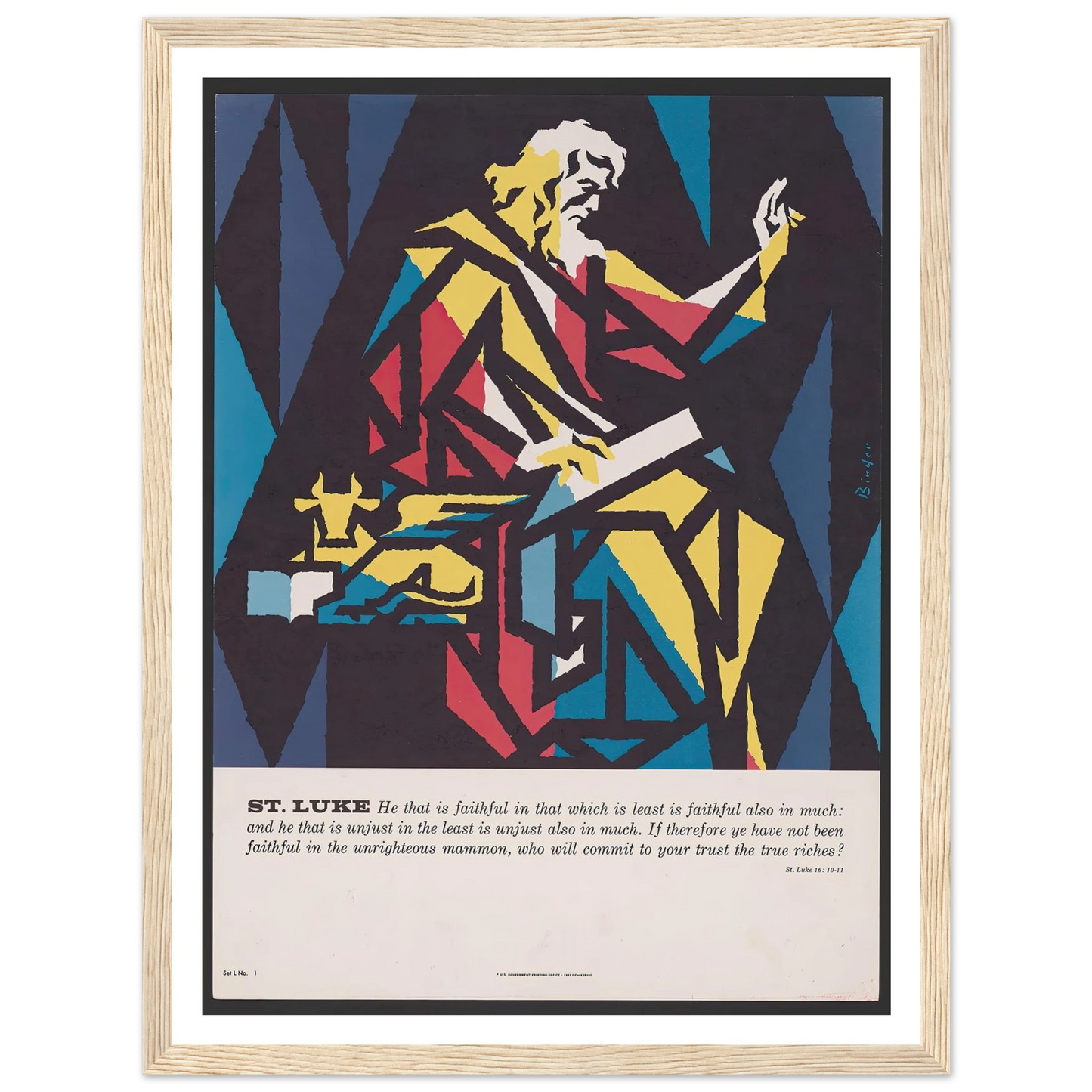St. Luke (1962) Art Print | Joseph Binder - Framed Poster - 30x40 cm / 12x16″ - Black frame