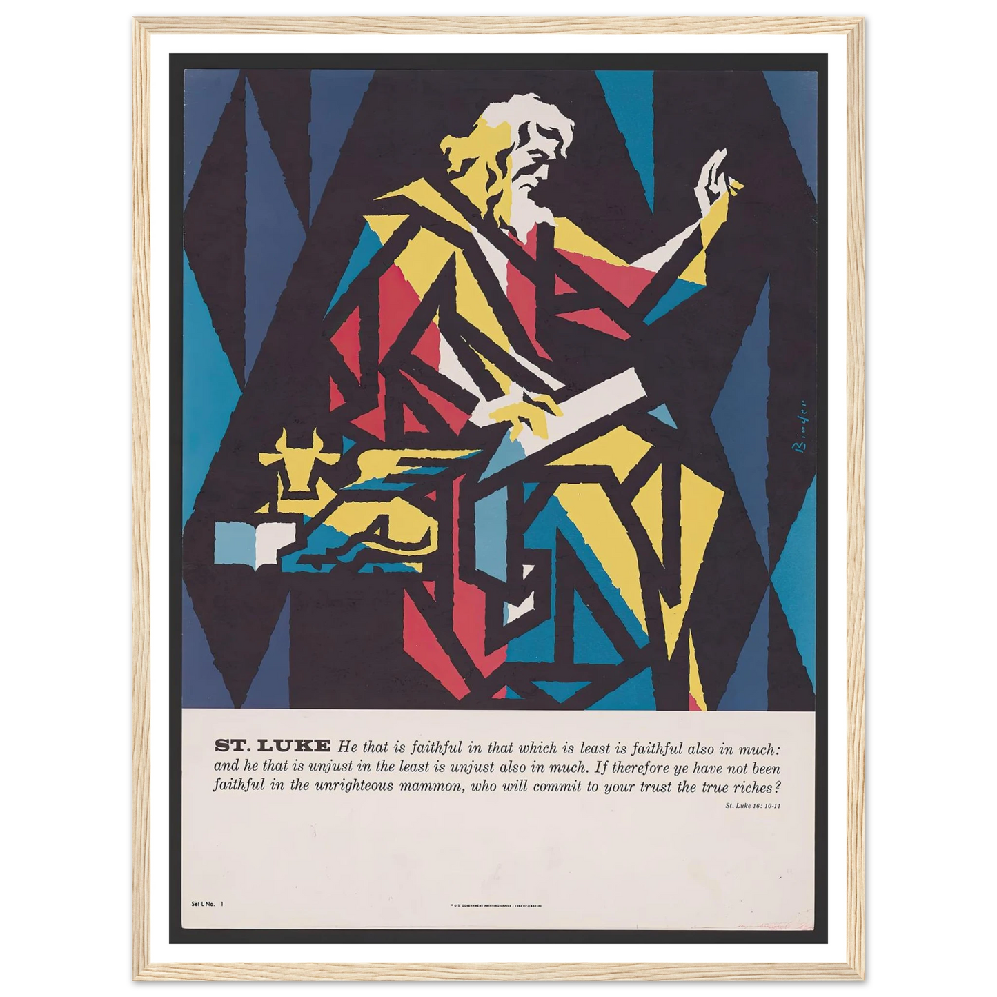 St. Luke (1962) Art Print | Joseph Binder - Framed Poster - 30x40 cm / 12x16″ - Black frame