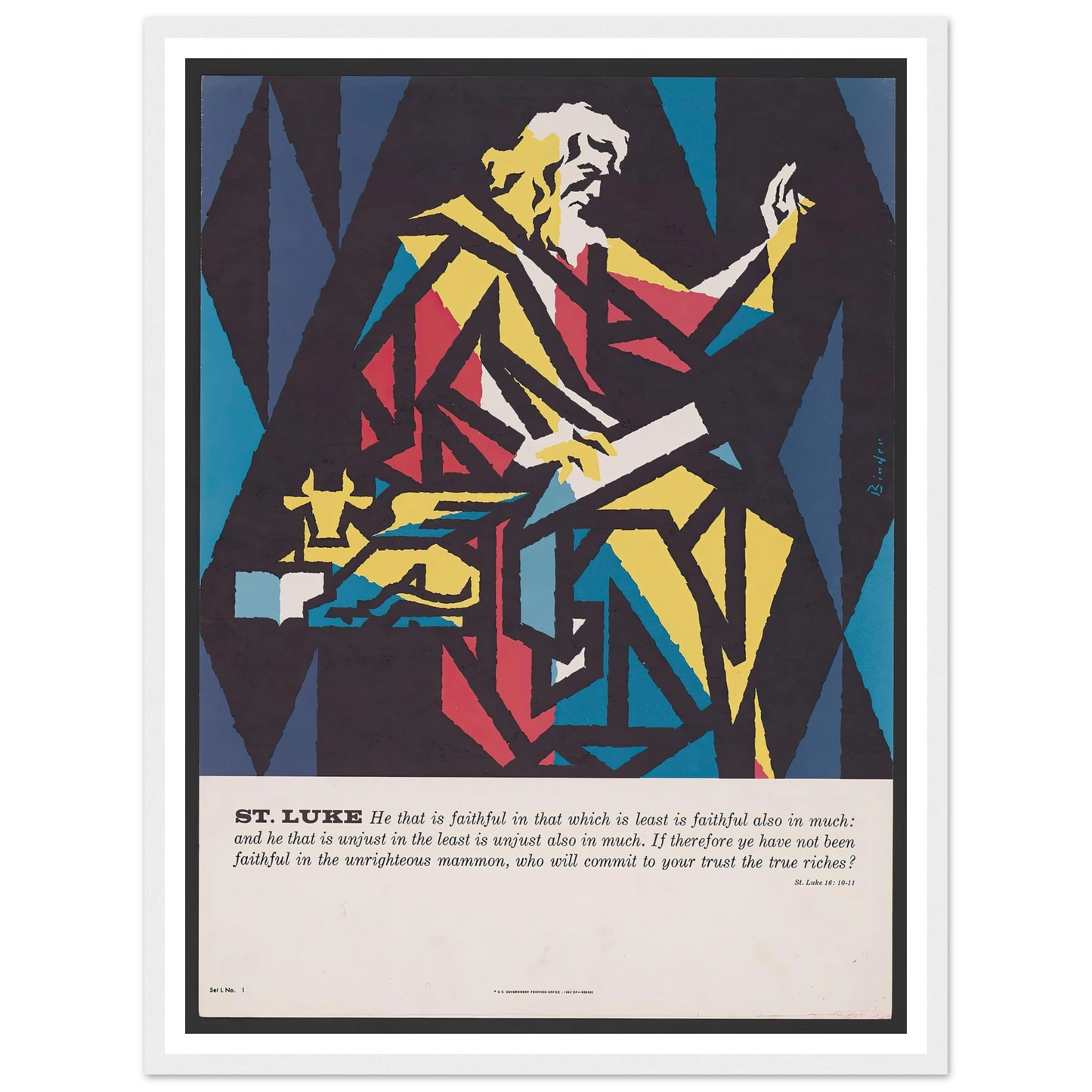 St. Luke (1962) Art Print | Joseph Binder - Framed Poster - 30x40 cm / 12x16″ - Black frame