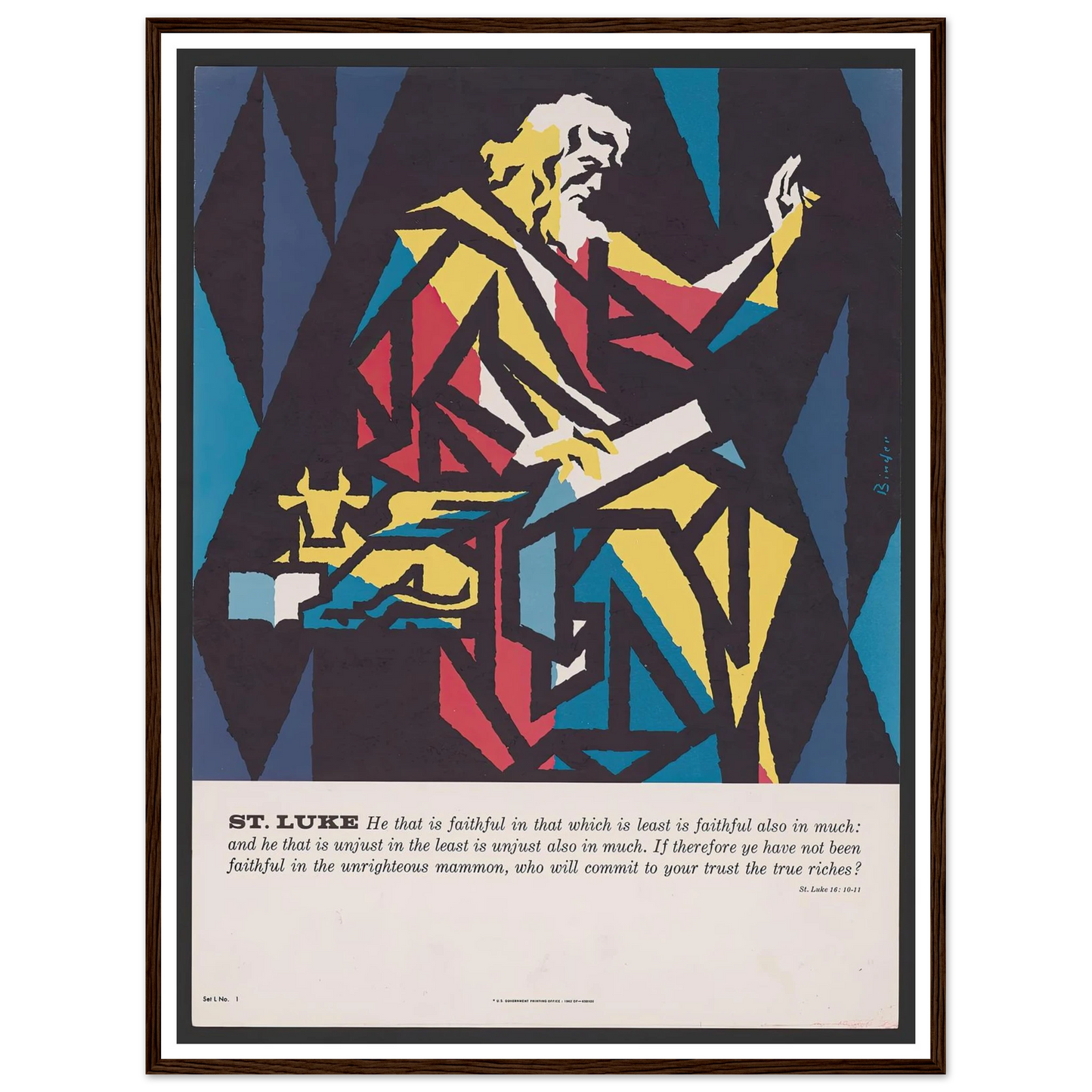 St. Luke (1962) Art Print | Joseph Binder - Framed Poster - 30x40 cm / 12x16″ - Black frame