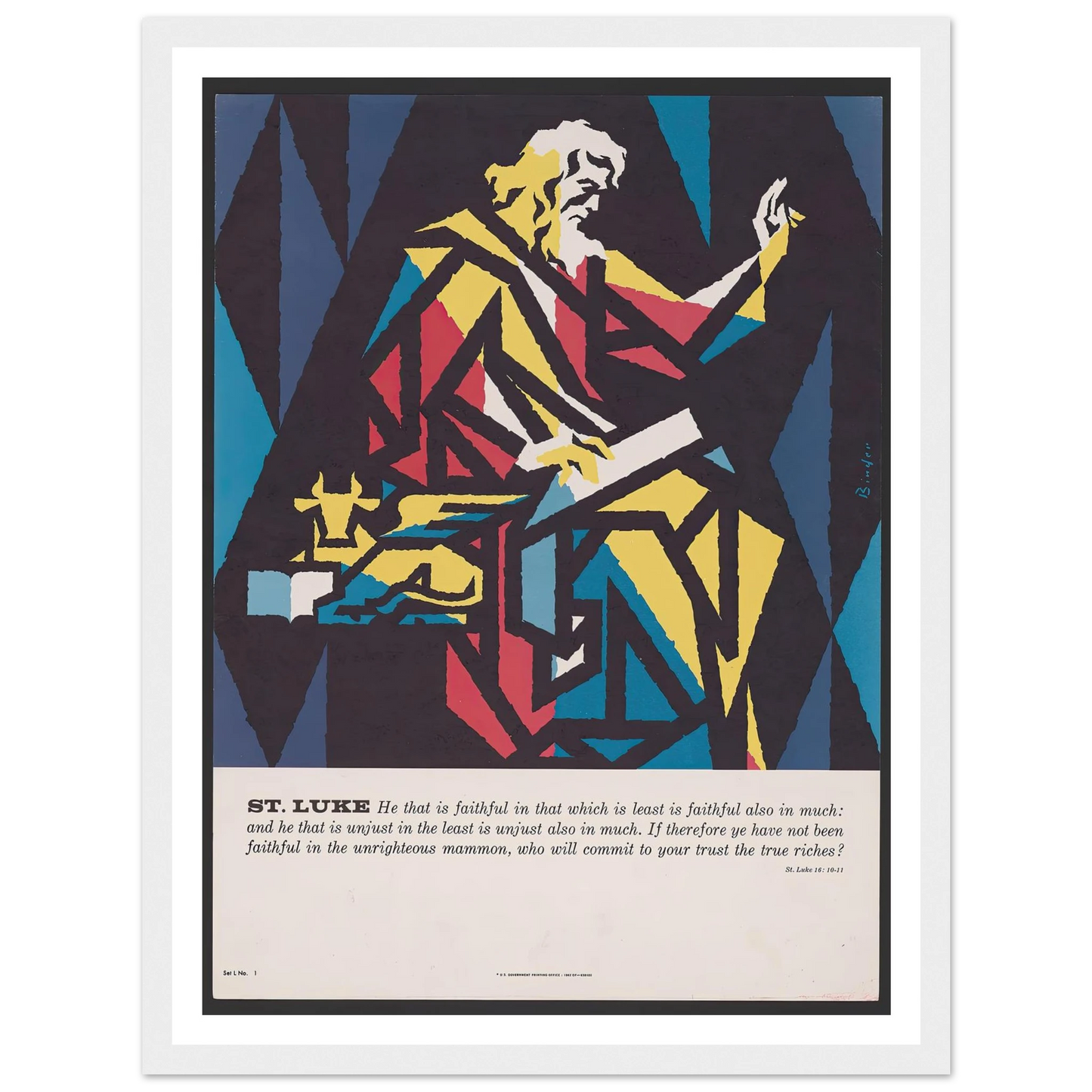 St. Luke (1962) Art Print | Joseph Binder - Framed Poster - 30x40 cm / 12x16″ - Black frame