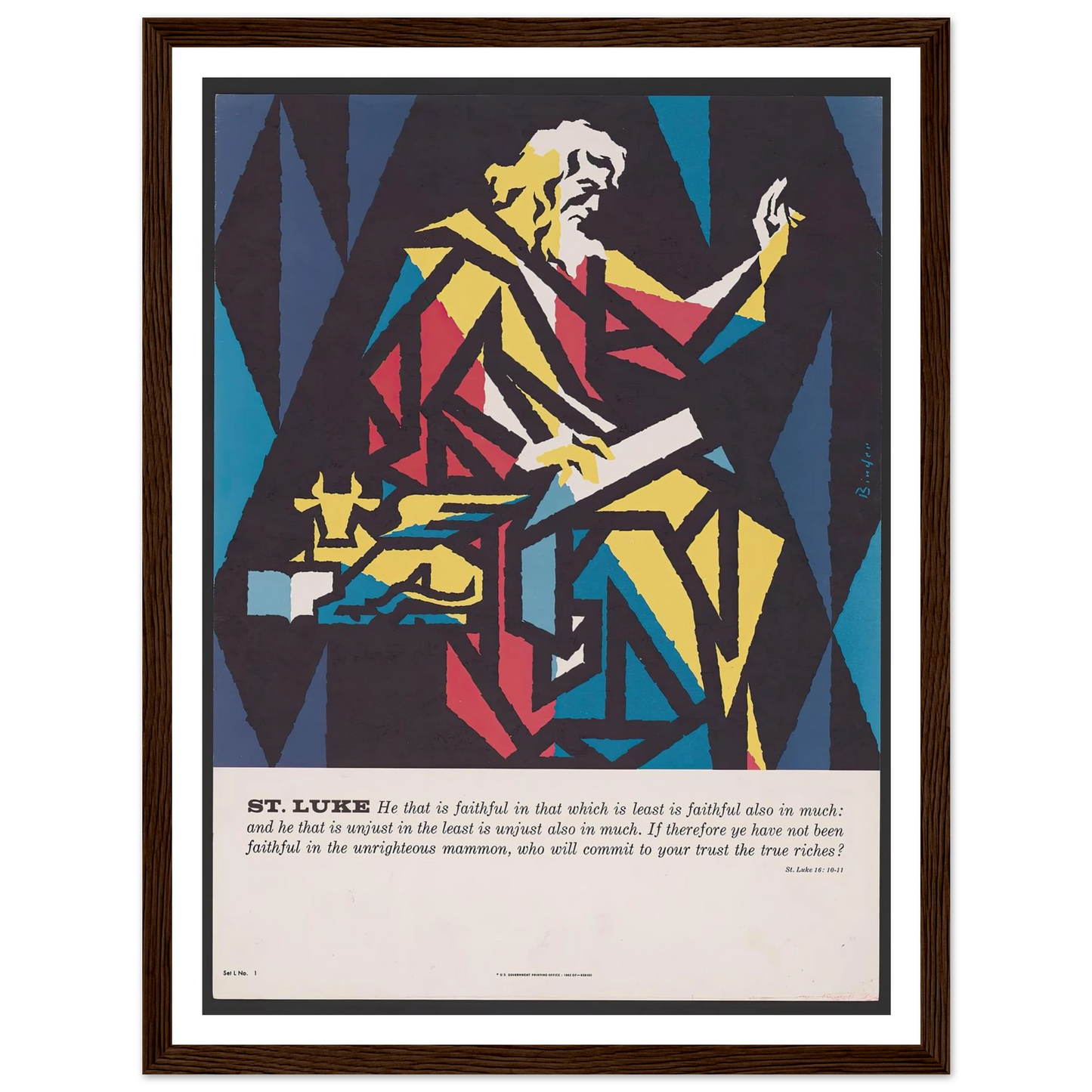 St. Luke (1962) Art Print | Joseph Binder - Framed Poster - 30x40 cm / 12x16″ - Black frame