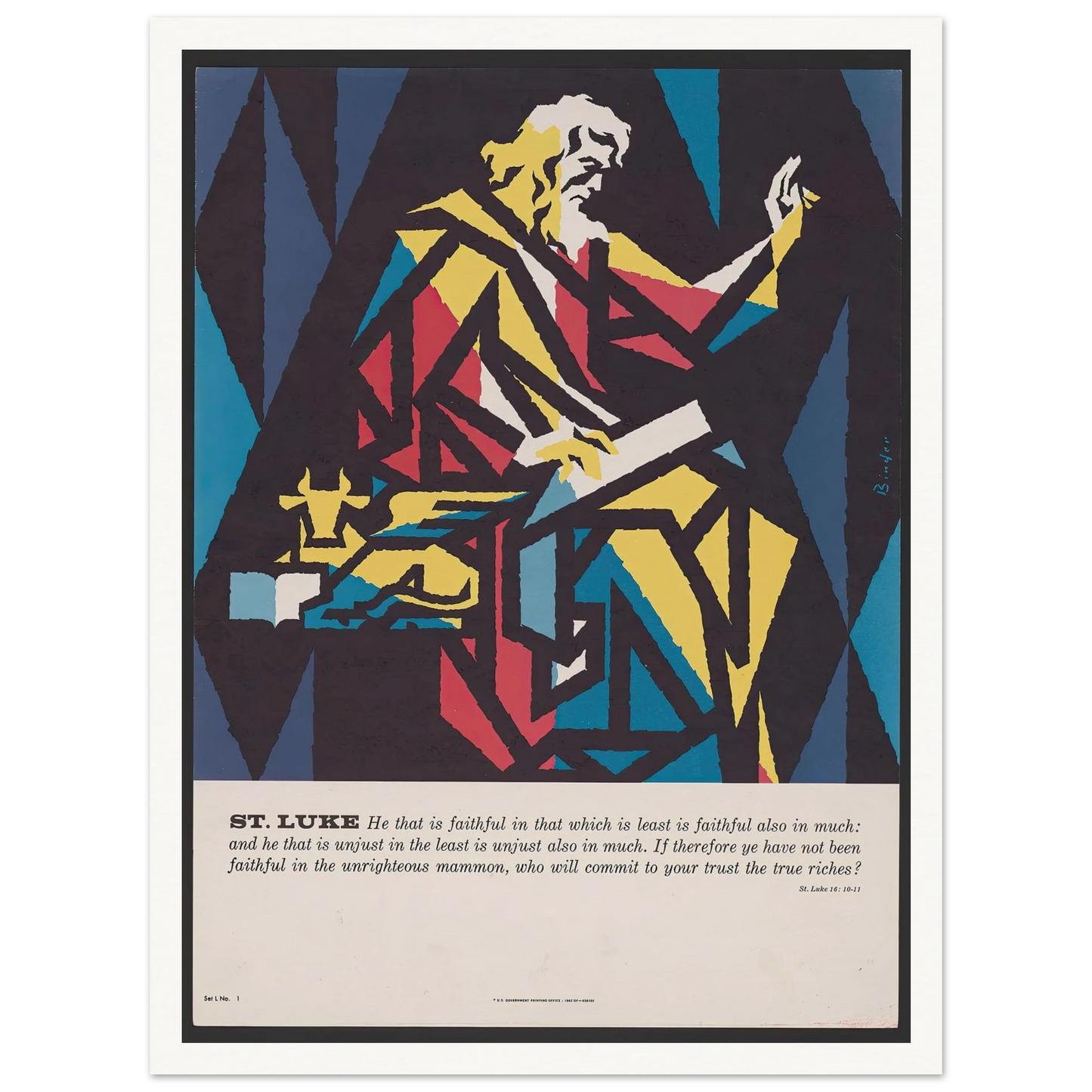 St. Luke (1962) Art Print | Joseph Binder - Framed Poster - 30x40 cm / 12x16″ - Black frame
