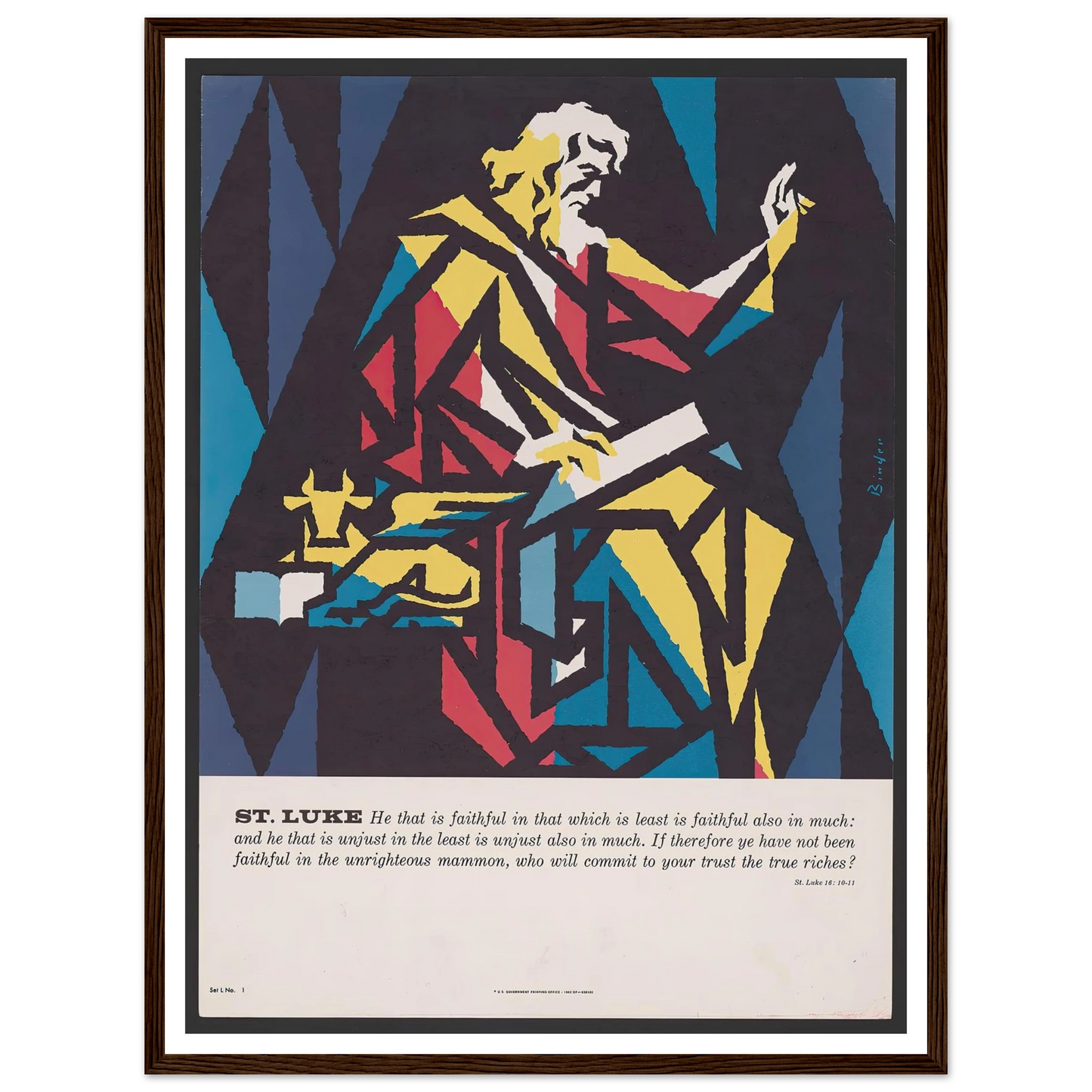 St. Luke (1962) Art Print | Joseph Binder - Framed Poster - 30x40 cm / 12x16″ - Black frame