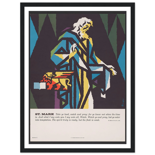 St. Mark (1962) Art Print | Joseph Binder - Framed Poster - 30x40 cm / 12x16″ - Black frame