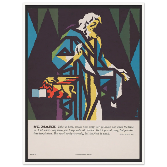 St. Mark (1962) Art Print | Joseph Binder - Framed Poster - 30x40 cm / 12x16″ - Black frame