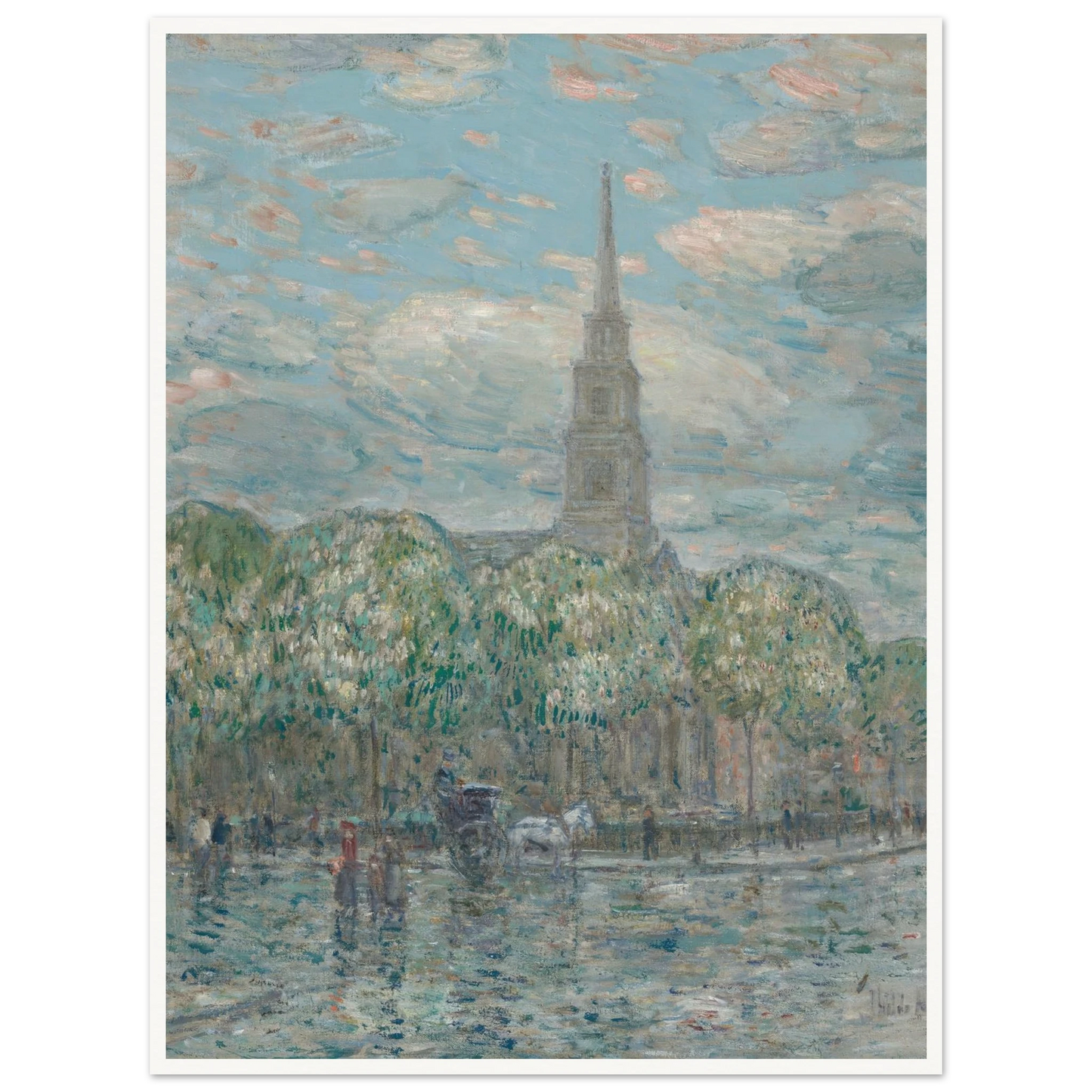 St. Mark’s in the Bowery (1910) Art Print | Childe Hassam - Framed Poster - 30x40 cm / 12x16″ - Black frame