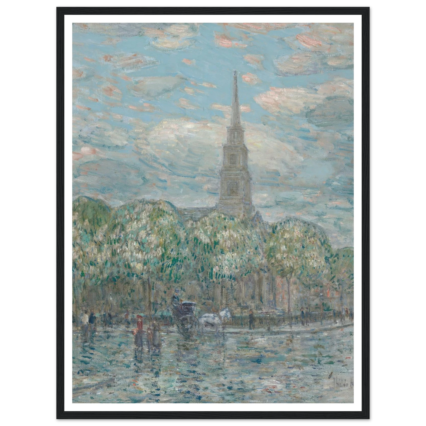 St. Mark’s in the Bowery (1910) Art Print | Childe Hassam - Framed Poster - 30x40 cm / 12x16″ - Black frame