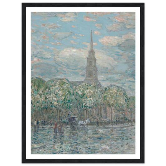 St. Mark’s in the Bowery (1910) Art Print | Childe Hassam - Framed Poster - 30x40 cm / 12x16″ - Black frame