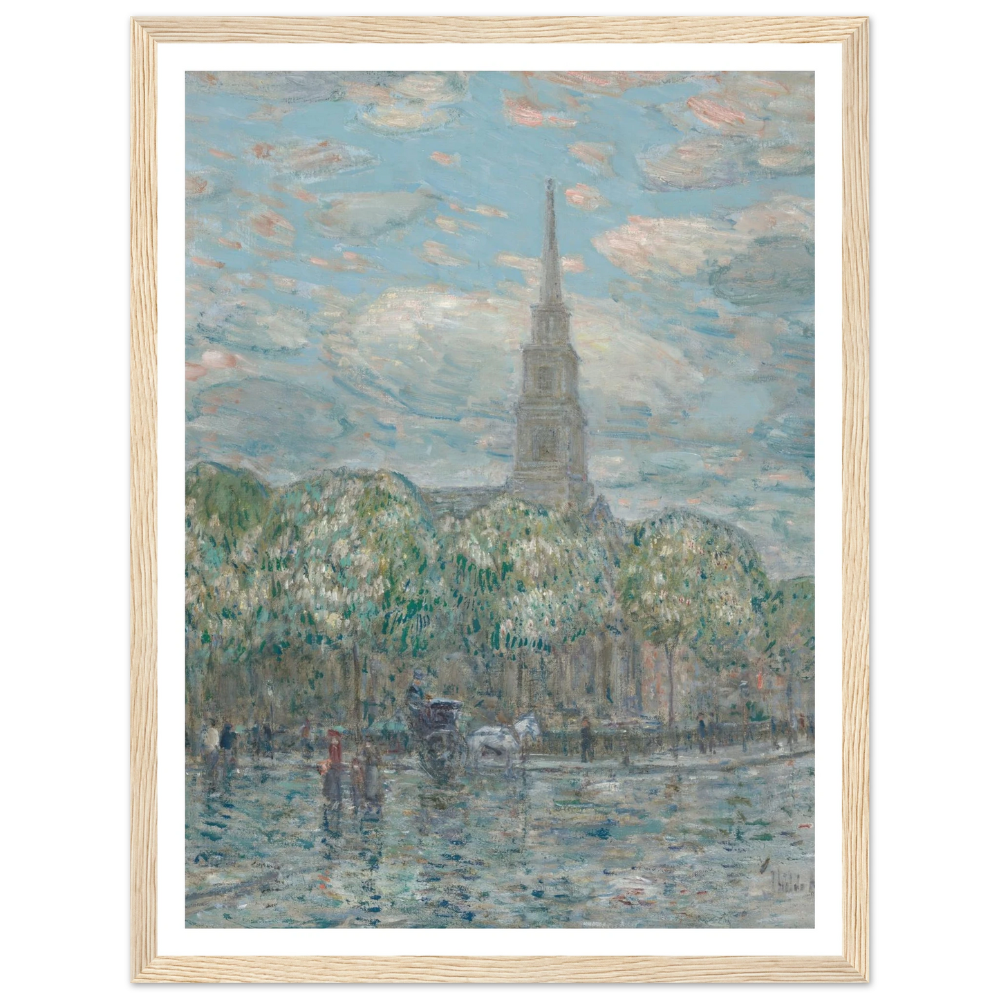 St. Mark’s in the Bowery (1910) Art Print | Childe Hassam - Framed Poster - 30x40 cm / 12x16″ - Black frame