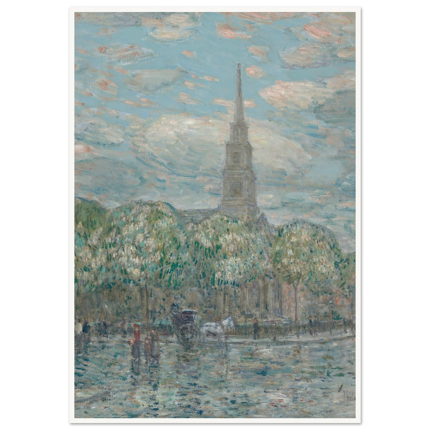 St. Mark’s in the Bowery (1910) Art Print | Childe Hassam - Framed Poster - 30x40 cm / 12x16″ - Black frame