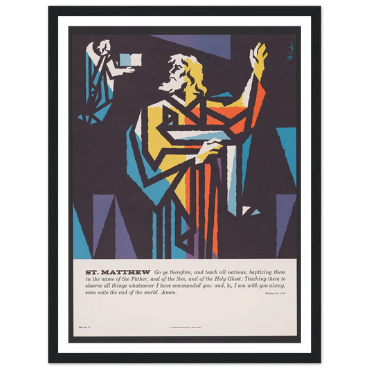 St. Matthew (1962) Art Print | Joseph Binder - Framed Poster - 30x40 cm / 12x16″ - Black frame