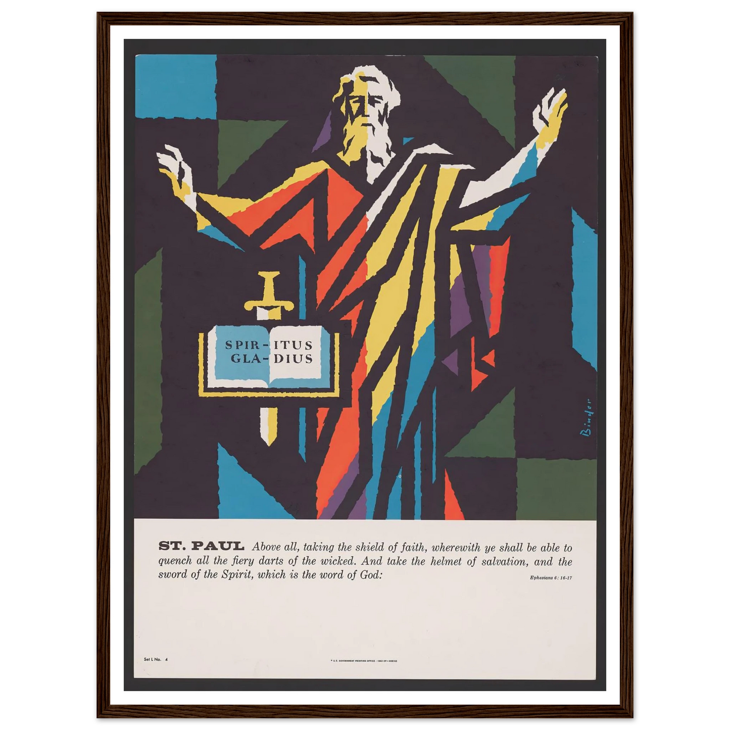 St. Paul (1962) Art Print | Joseph Binder - Framed Poster - 30x40 cm / 12x16″ - Black frame