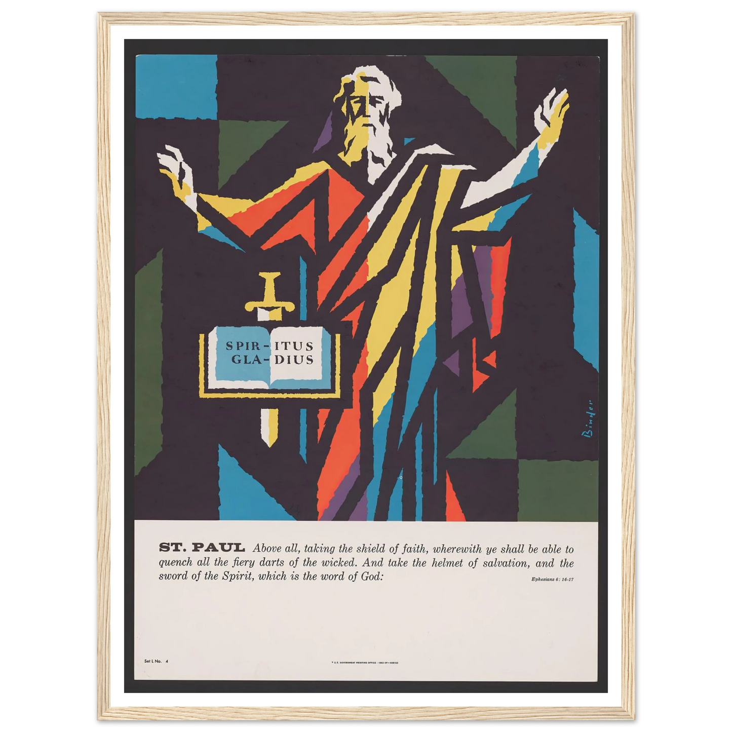 St. Paul (1962) Art Print | Joseph Binder - Framed Poster - 30x40 cm / 12x16″ - Black frame