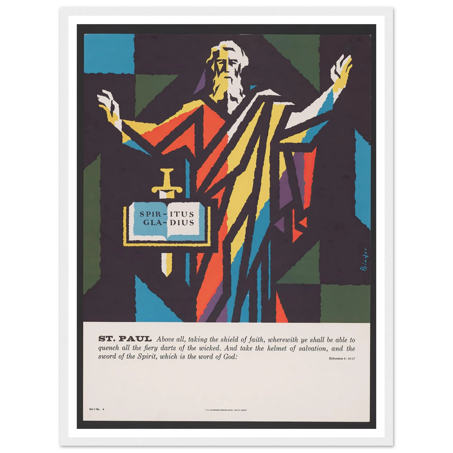 St. Paul (1962) Art Print | Joseph Binder - Framed Poster - 30x40 cm / 12x16″ - Black frame