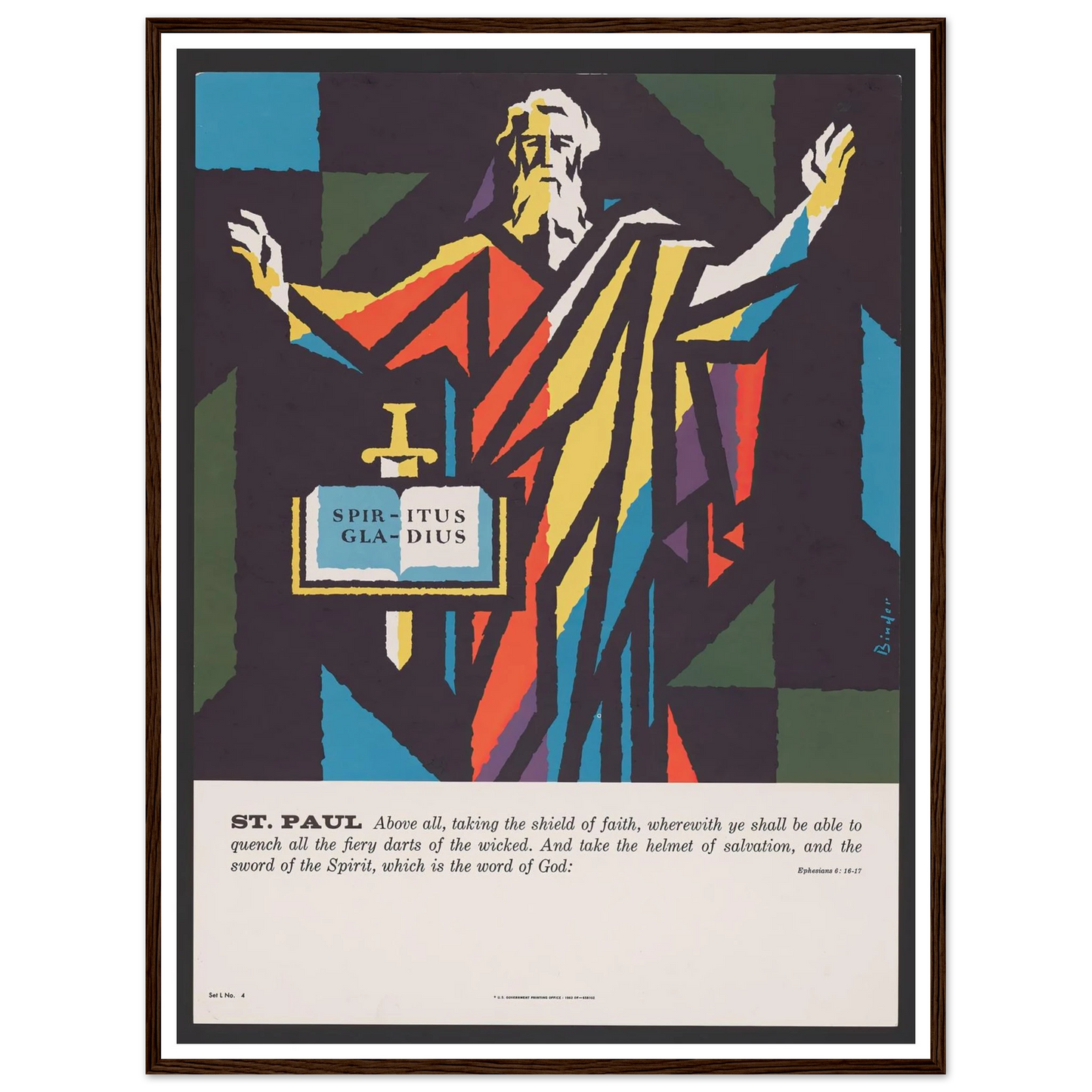 St. Paul (1962) Art Print | Joseph Binder - Framed Poster - 30x40 cm / 12x16″ - Black frame