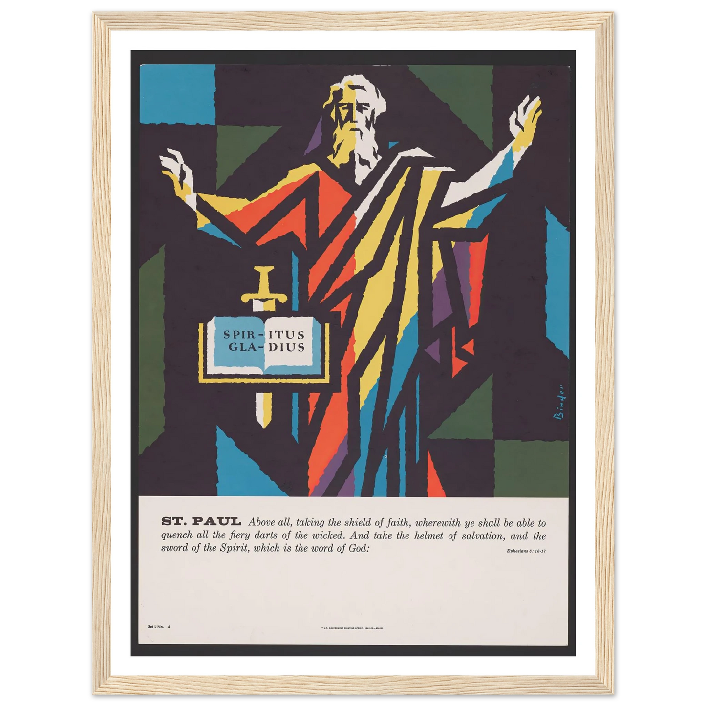 St. Paul (1962) Art Print | Joseph Binder - Framed Poster - 30x40 cm / 12x16″ - Black frame