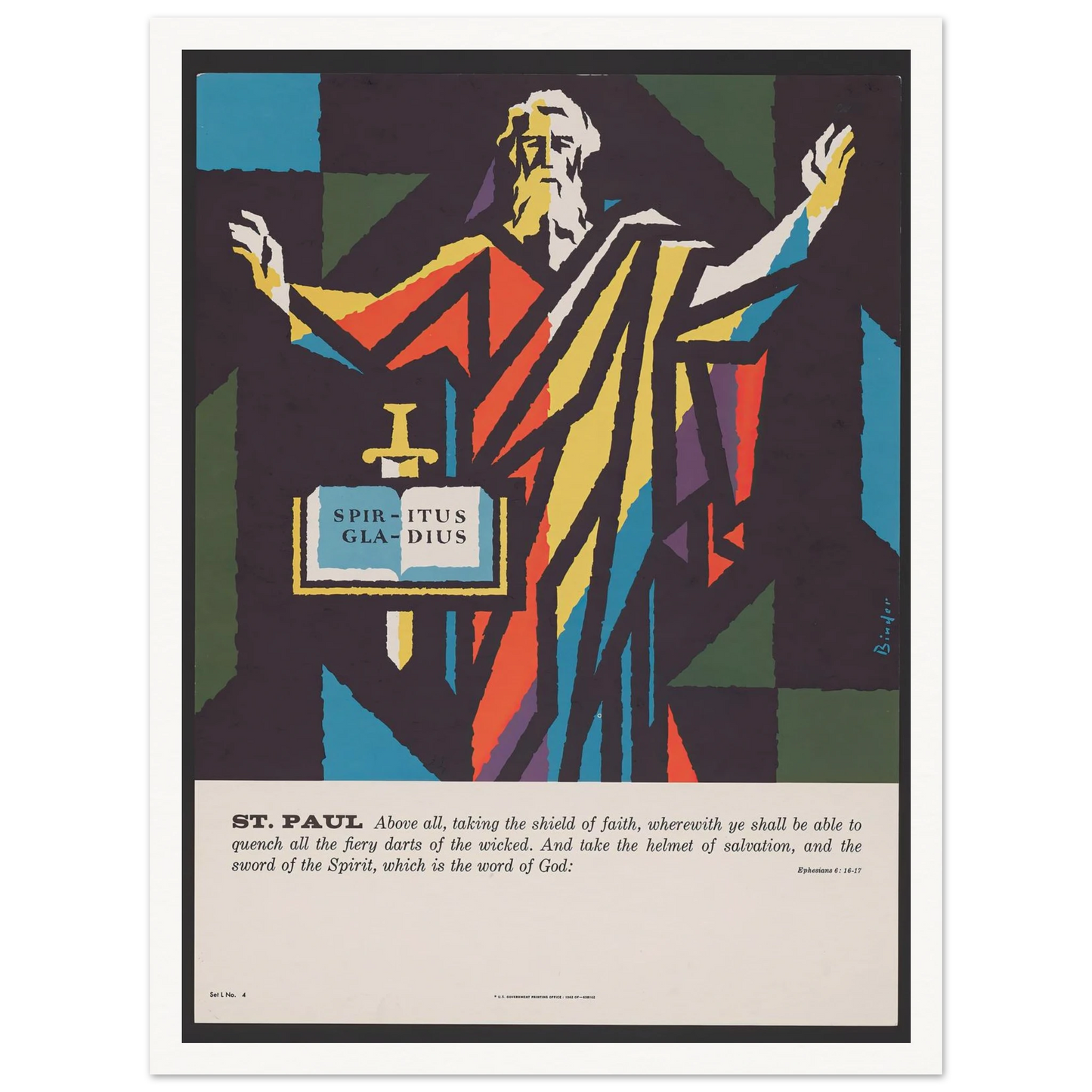 St. Paul (1962) Art Print | Joseph Binder - Framed Poster - 30x40 cm / 12x16″ - Black frame