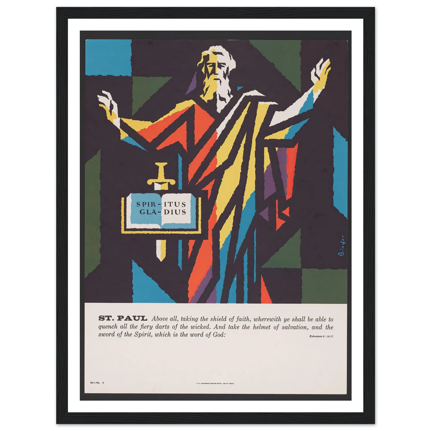 St. Paul (1962) Art Print | Joseph Binder - Framed Poster - 30x40 cm / 12x16″ - Black frame