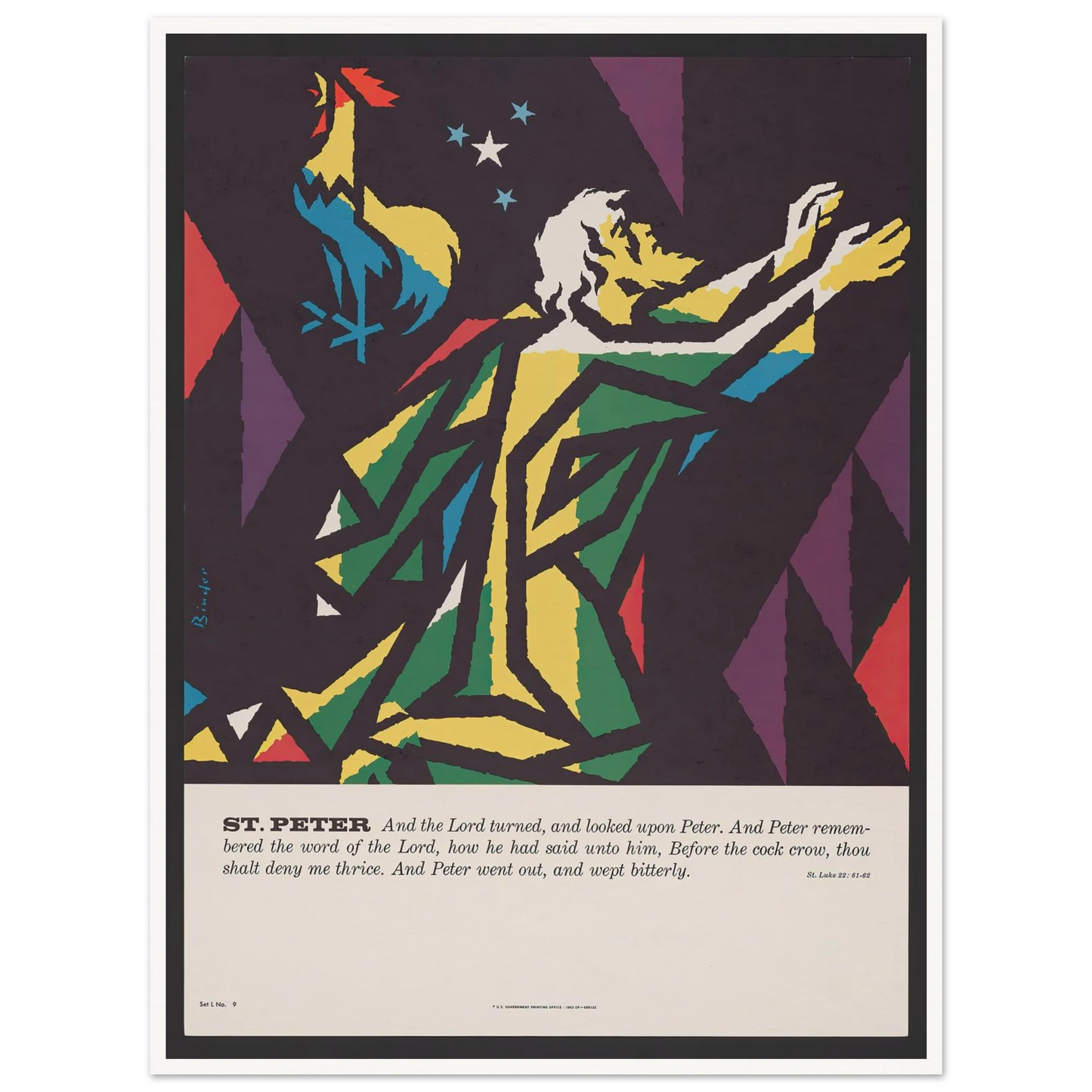 St. Peter (1962) Art Print | Joseph Binder - Framed Poster - 30x40 cm / 12x16″ - Black frame