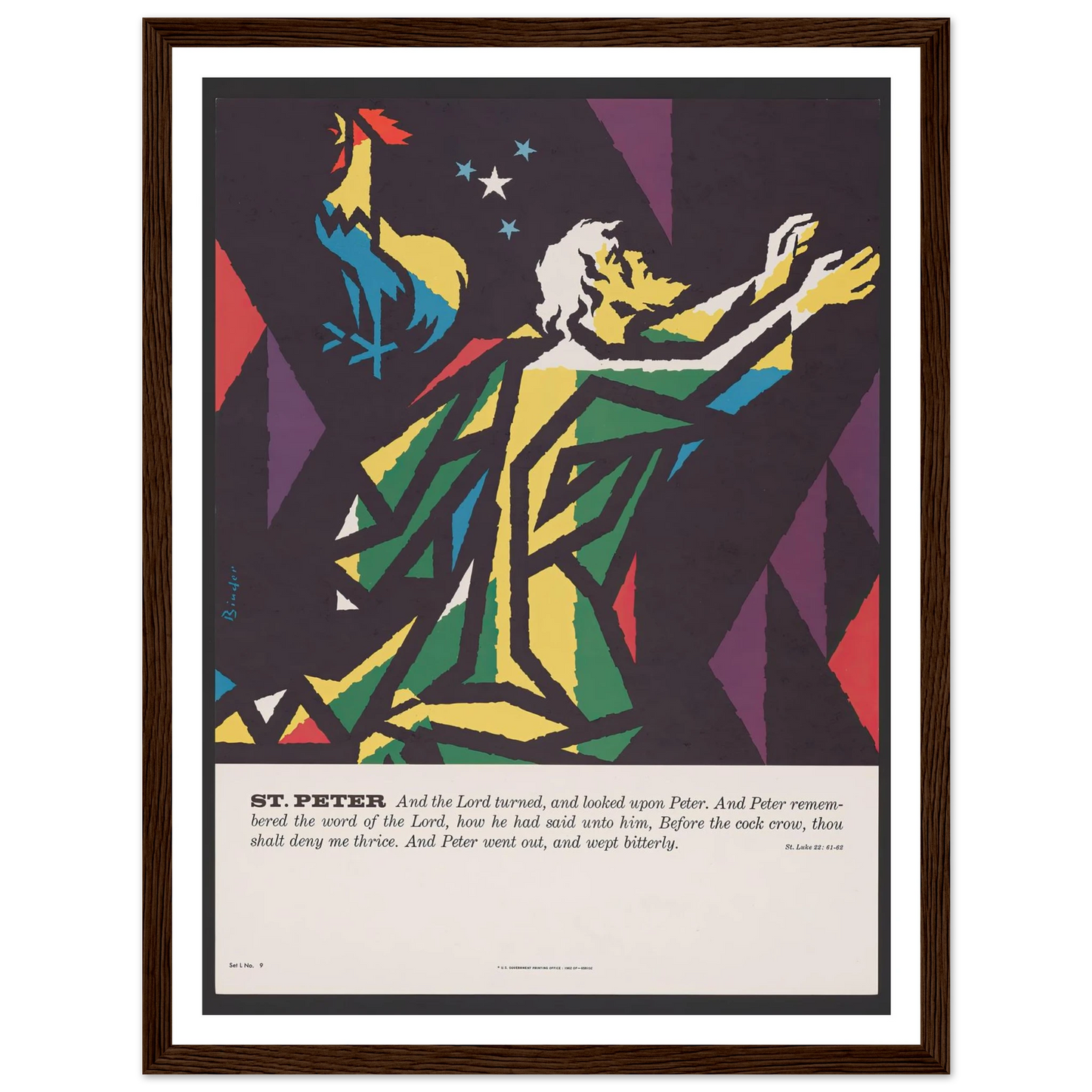 St. Peter (1962) Art Print | Joseph Binder - Framed Poster - 30x40 cm / 12x16″ - Black frame