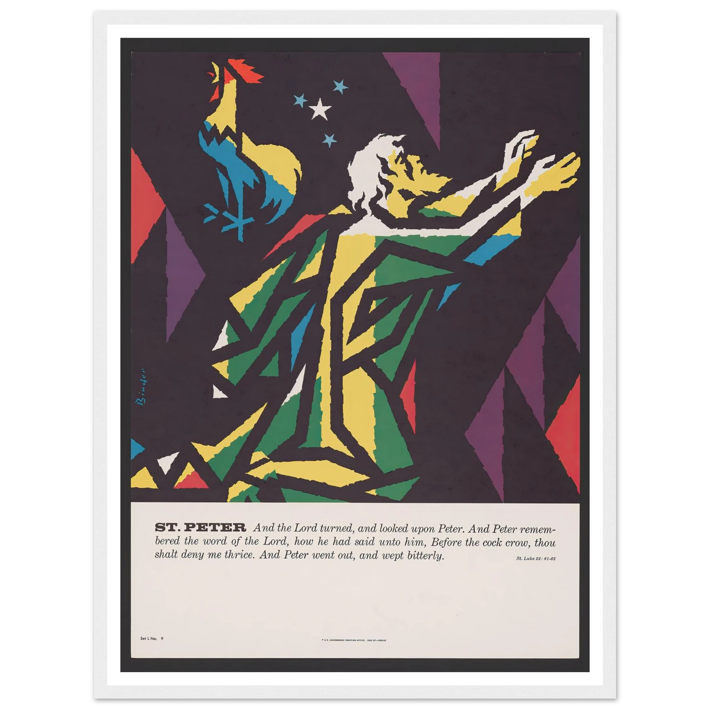 St. Peter (1962) Art Print | Joseph Binder - Framed Poster - 30x40 cm / 12x16″ - Black frame