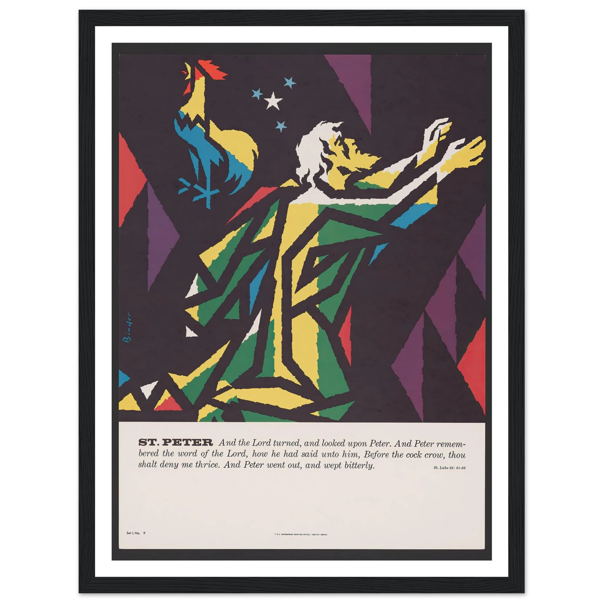 St. Peter (1962) Art Print | Joseph Binder - Framed Poster - 30x40 cm / 12x16″ - Black frame
