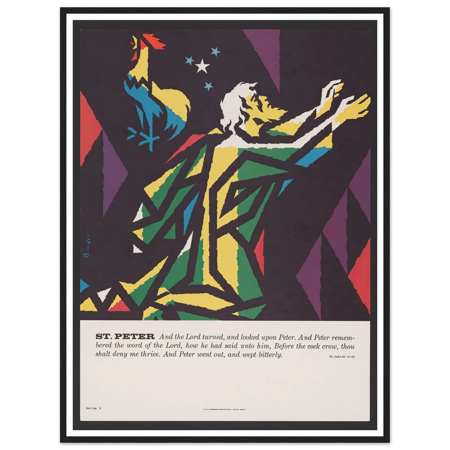 St. Peter (1962) Art Print | Joseph Binder - Framed Poster - 30x40 cm / 12x16″ - Black frame
