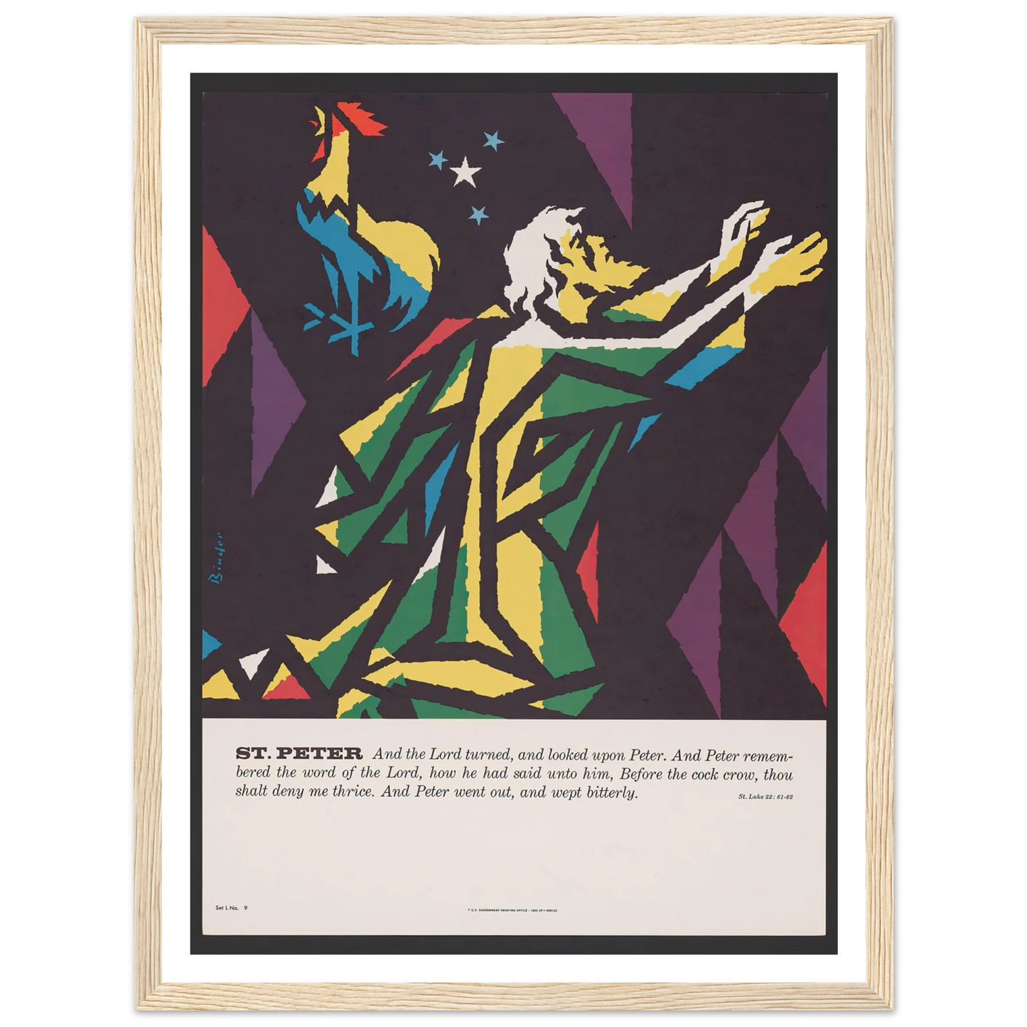 St. Peter (1962) Art Print | Joseph Binder - Framed Poster - 30x40 cm / 12x16″ - Black frame
