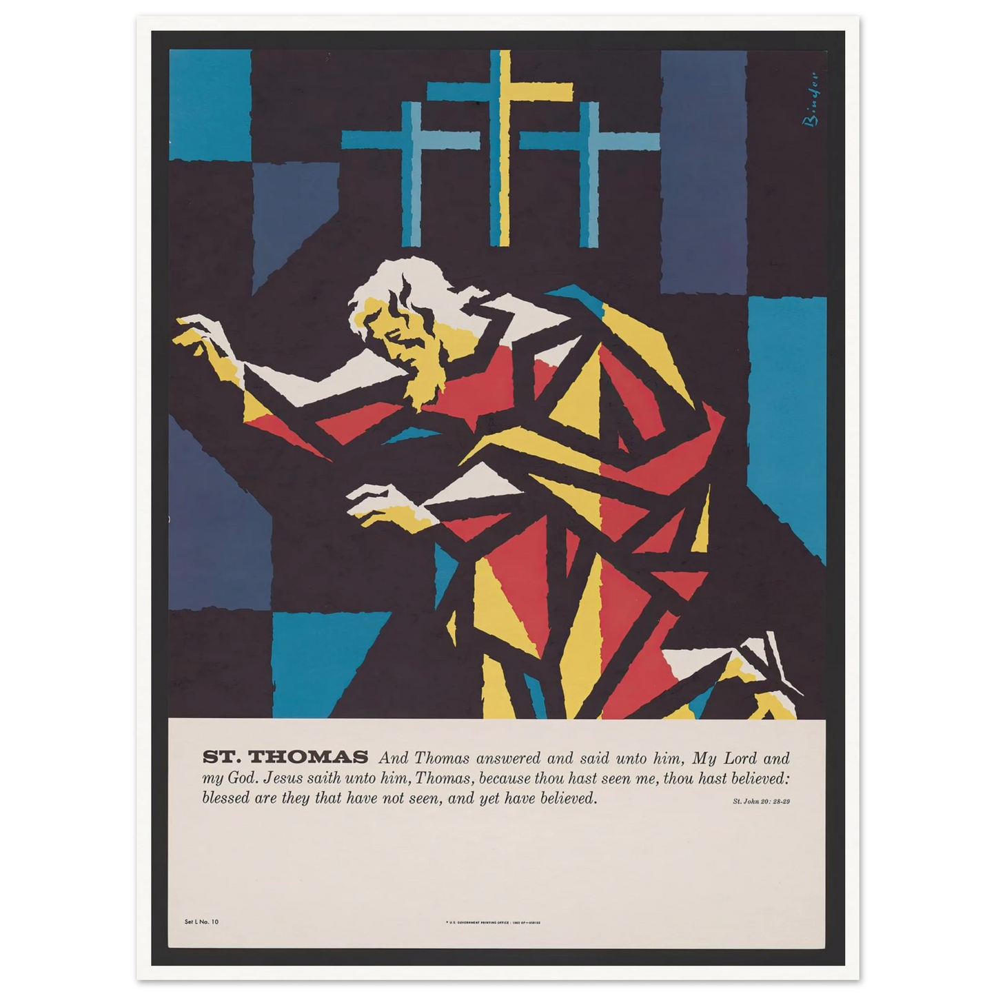 St. Thomas (1962) Art Print | Joseph Binder - Framed Poster - 30x40 cm / 12x16″ - Black frame