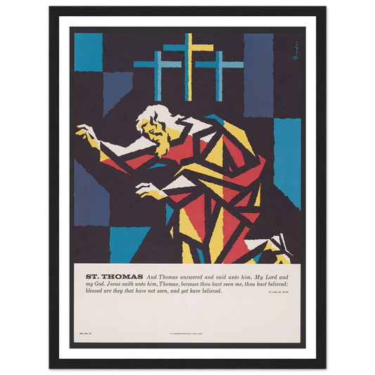 St. Thomas (1962) Art Print | Joseph Binder - Framed Poster - 30x40 cm / 12x16″ - Black frame