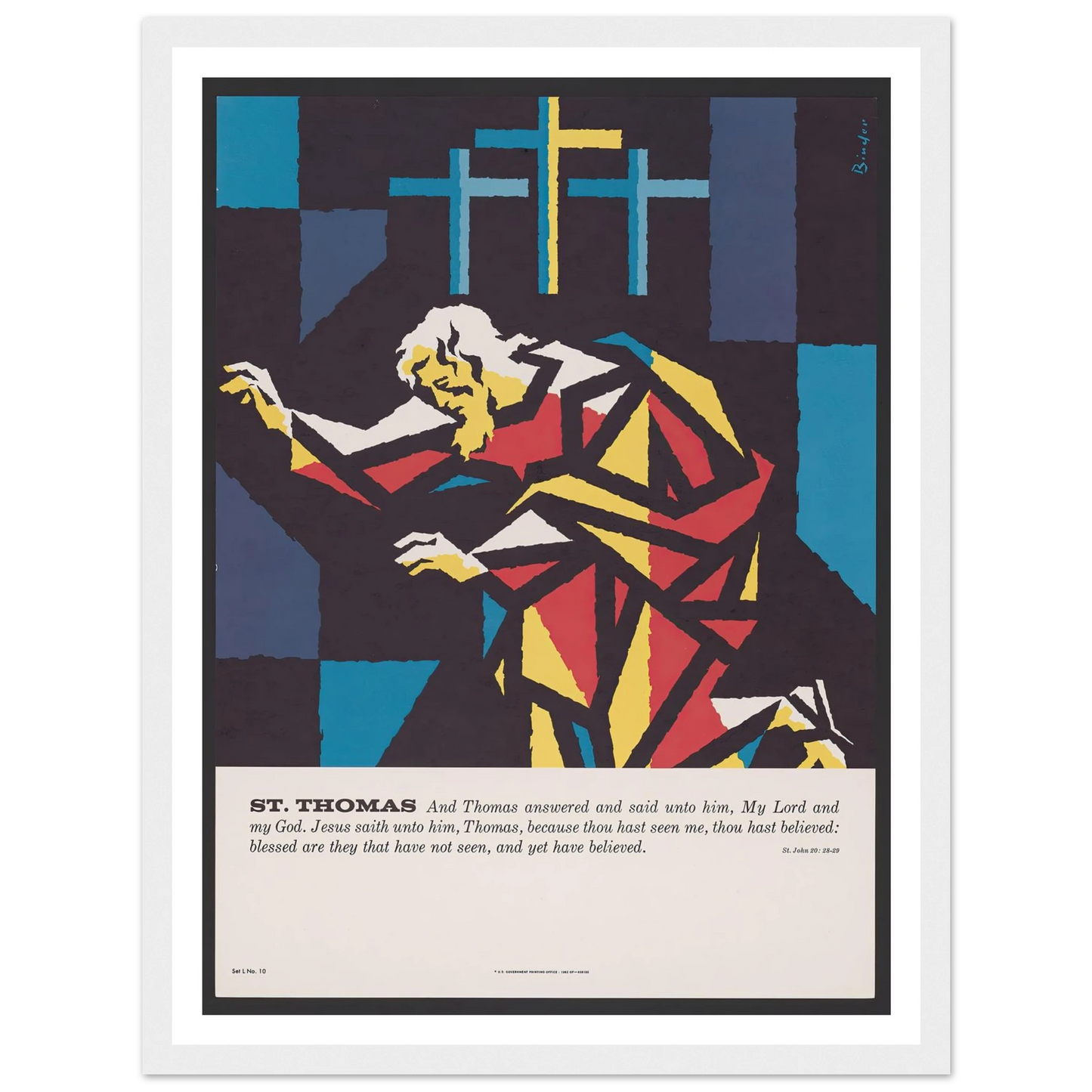 St. Thomas (1962) Art Print | Joseph Binder - Framed Poster - 30x40 cm / 12x16″ - Black frame
