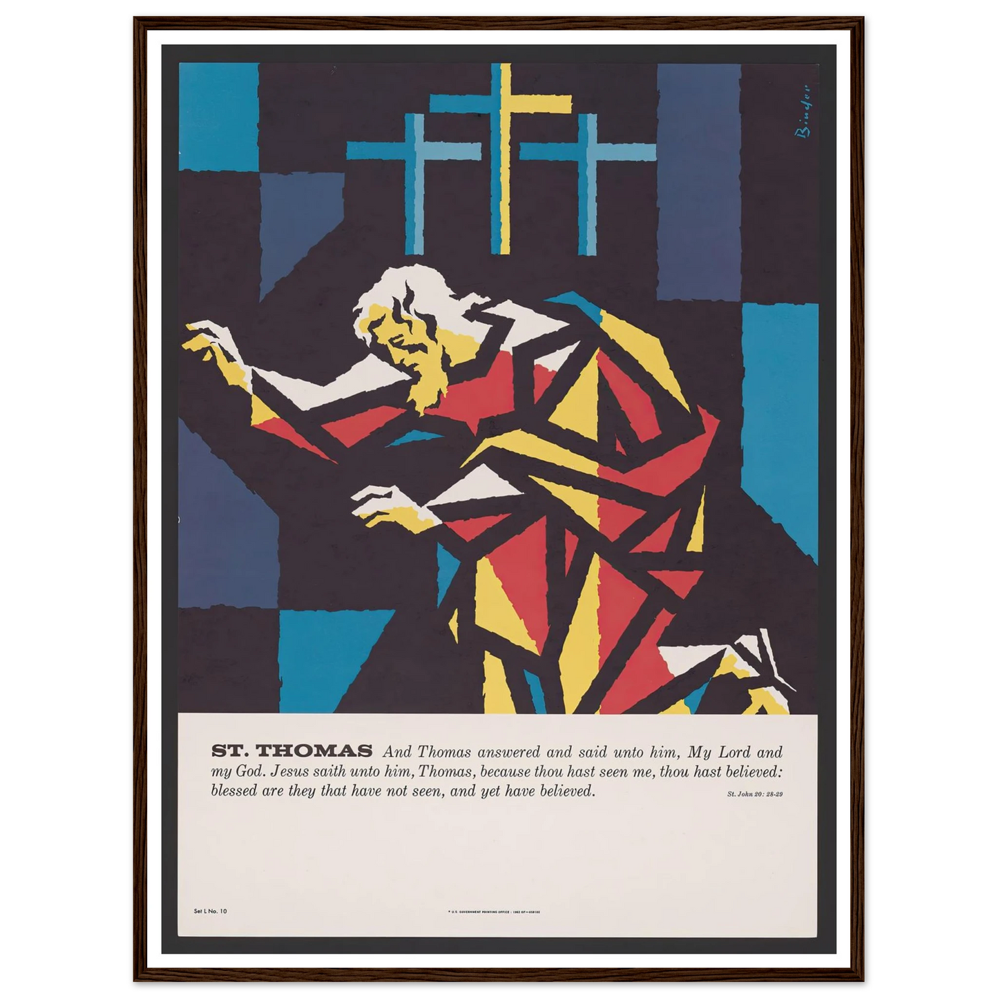 St. Thomas (1962) Art Print | Joseph Binder - Framed Poster - 30x40 cm / 12x16″ - Black frame