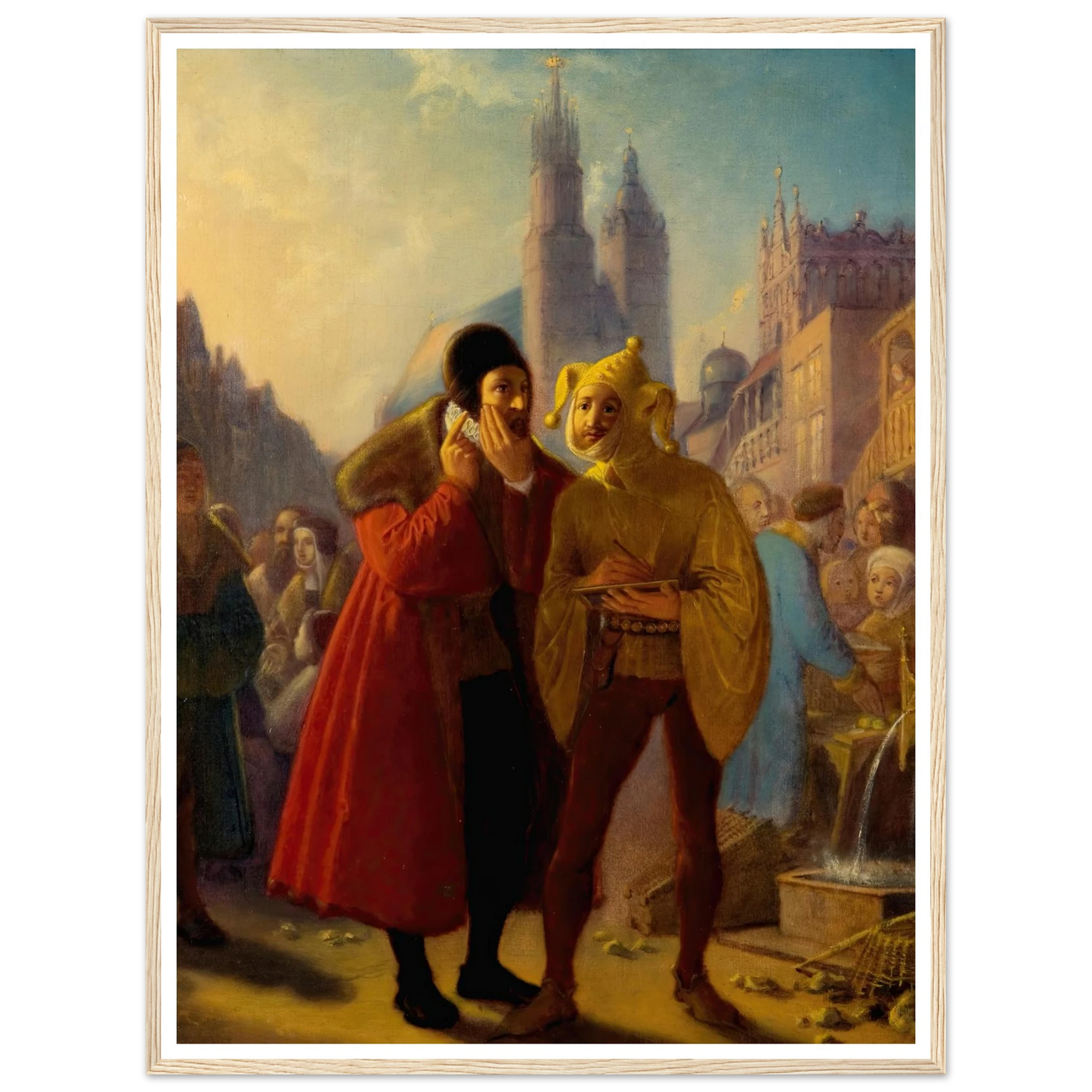 Stańczyk faking a toothache (1856) Art Print | Jan Matejko - Framed Poster - 30x40 cm / 12x16″ - Black frame