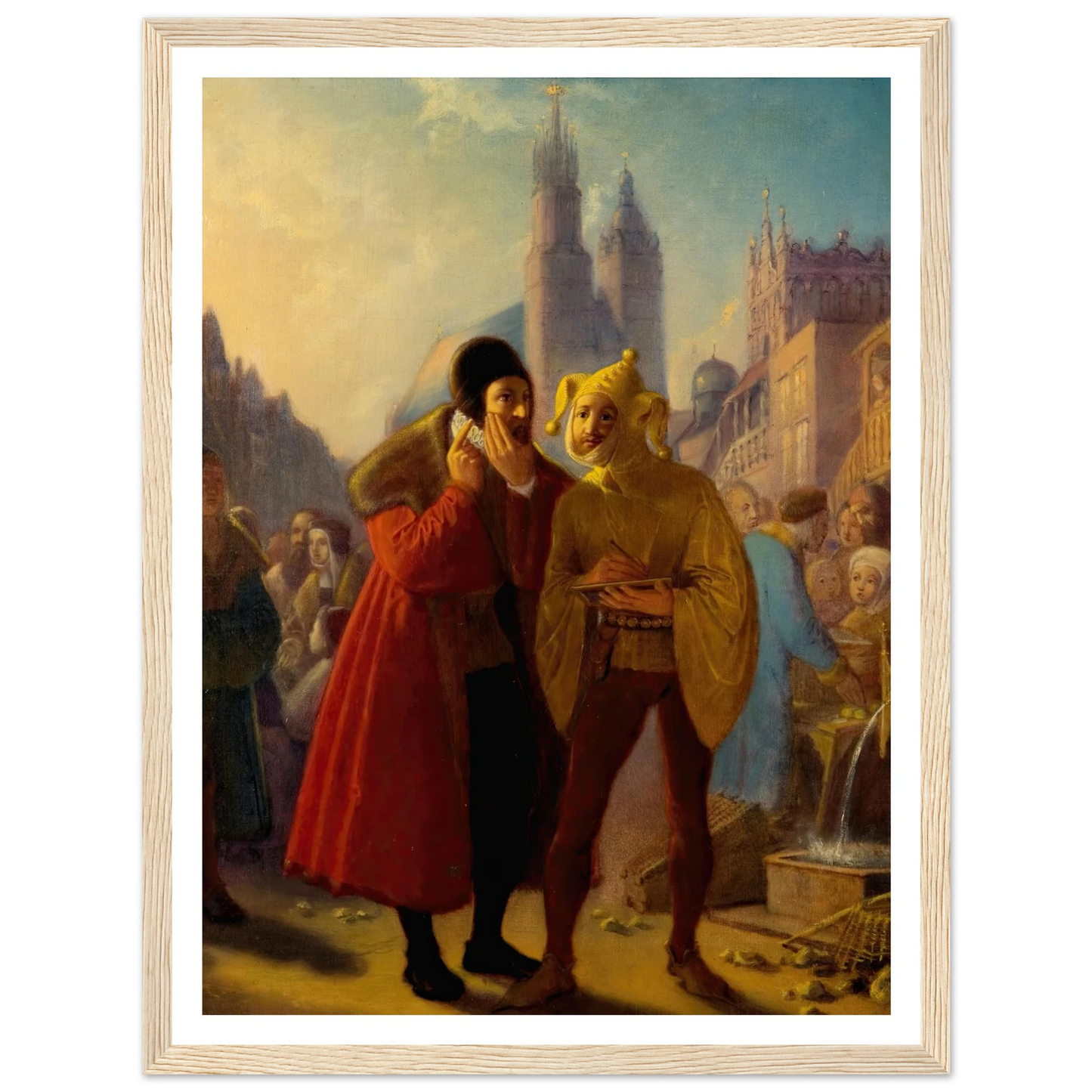 Stańczyk faking a toothache (1856) Art Print | Jan Matejko - Framed Poster - 30x40 cm / 12x16″ - Black frame