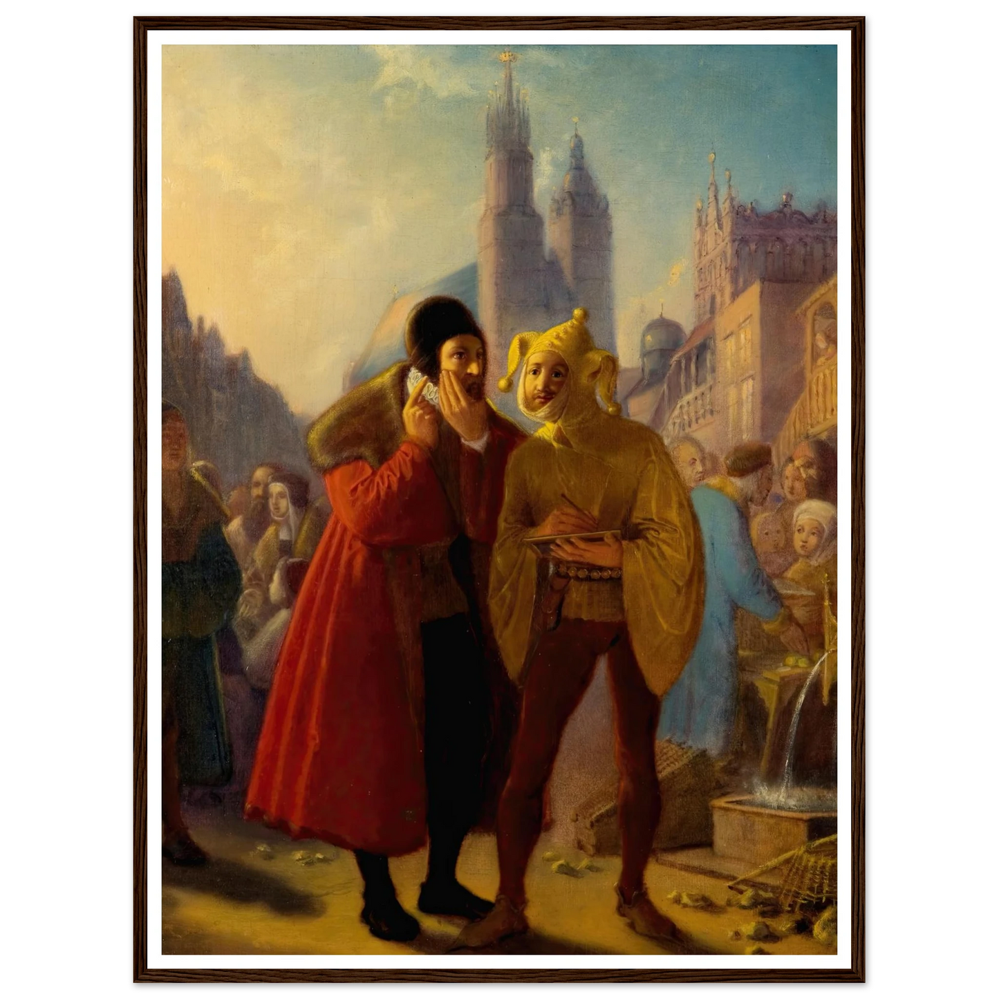 Stańczyk faking a toothache (1856) Art Print | Jan Matejko - Framed Poster - 30x40 cm / 12x16″ - Black frame