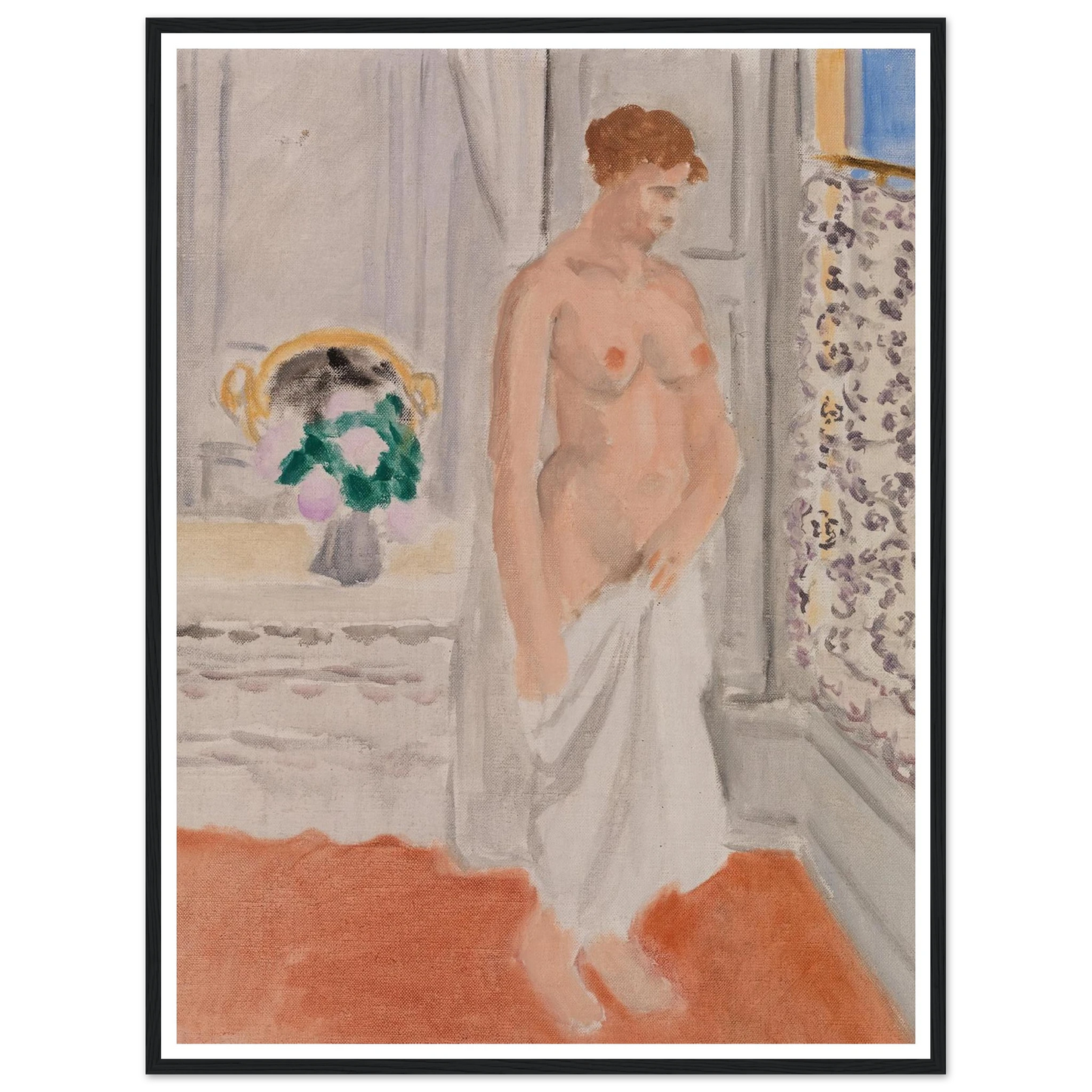 Standing Nude near Window (1919-1920) Art Print | Henri Matisse - Framed Poster - 30x40 cm / 12x16″ - Black frame