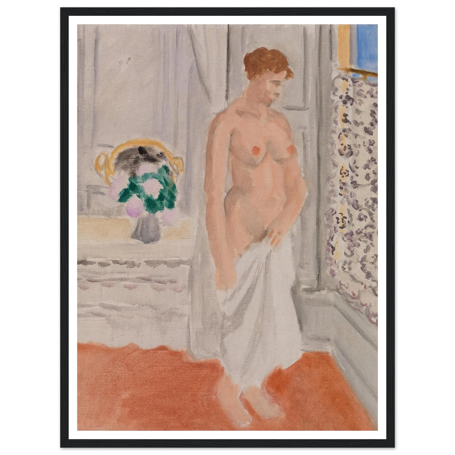 Standing Nude near Window (1919-1920) Art Print | Henri Matisse - Framed Poster - 30x40 cm / 12x16″ - Black frame