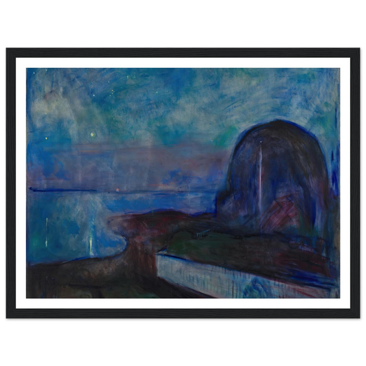 Starry Night (1893) Art Print | Edvard Munch - Framed Poster - 30x40 cm / 12x16″ - Black frame