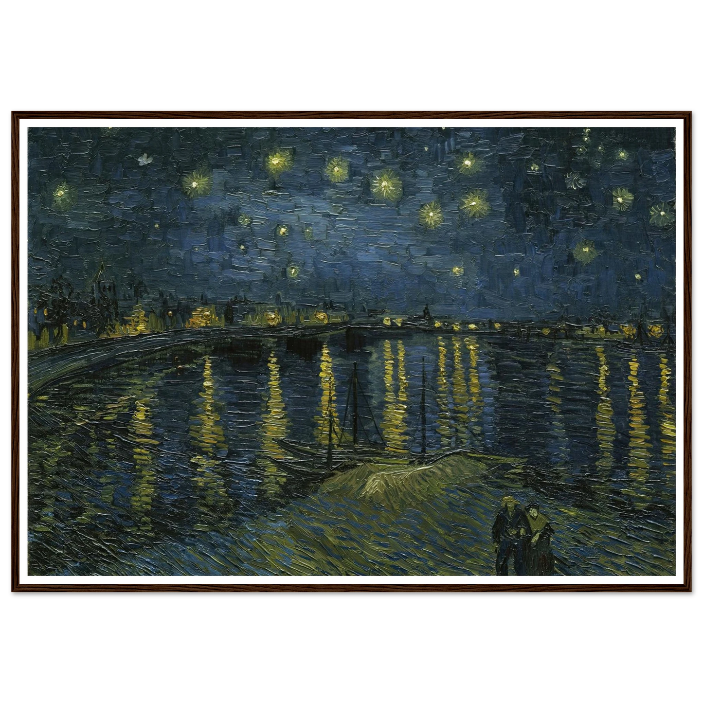 Starry Night Art Print | Vincent van Gogh - Framed Poster - 30x40 cm / 12x16″ - Black frame