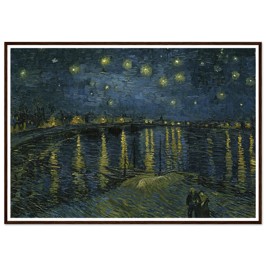 Starry Night Art Print | Vincent van Gogh - Framed Poster - 30x40 cm / 12x16″ - Black frame