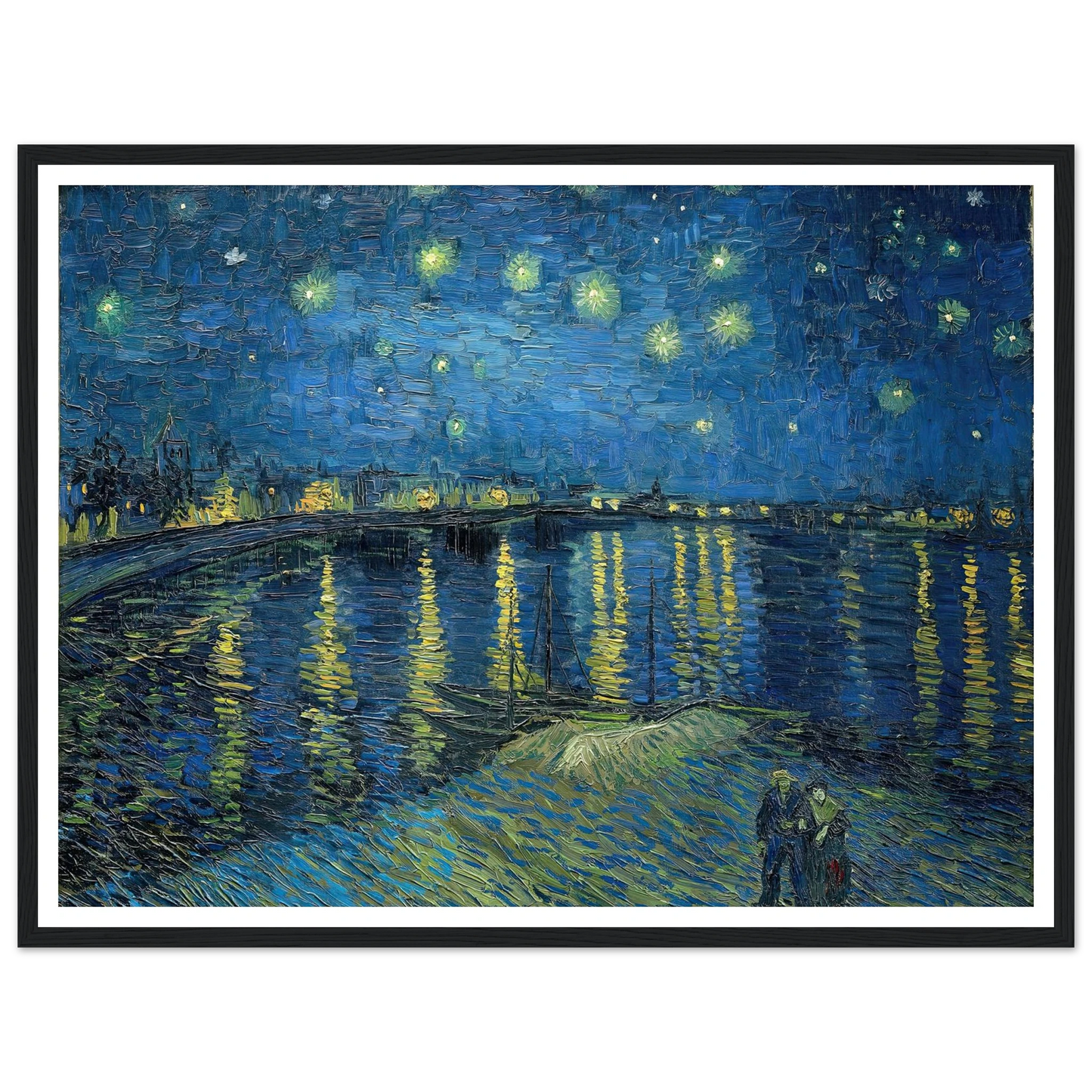 Starry Night Over the Rhone (1888) Art Print | Vincent van Gogh - Framed Poster - 30x40 cm / 12x16″ - Black frame