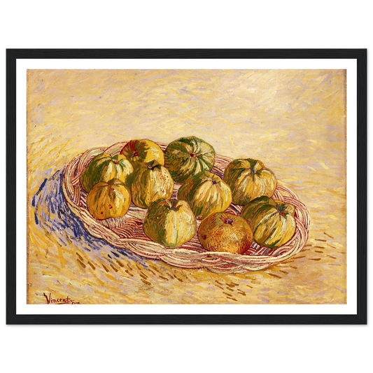 Still Life, Basket of Apples (1887) Art Print | Vincent van Gogh - Framed Poster - 30x40 cm / 12x16″ - Black frame